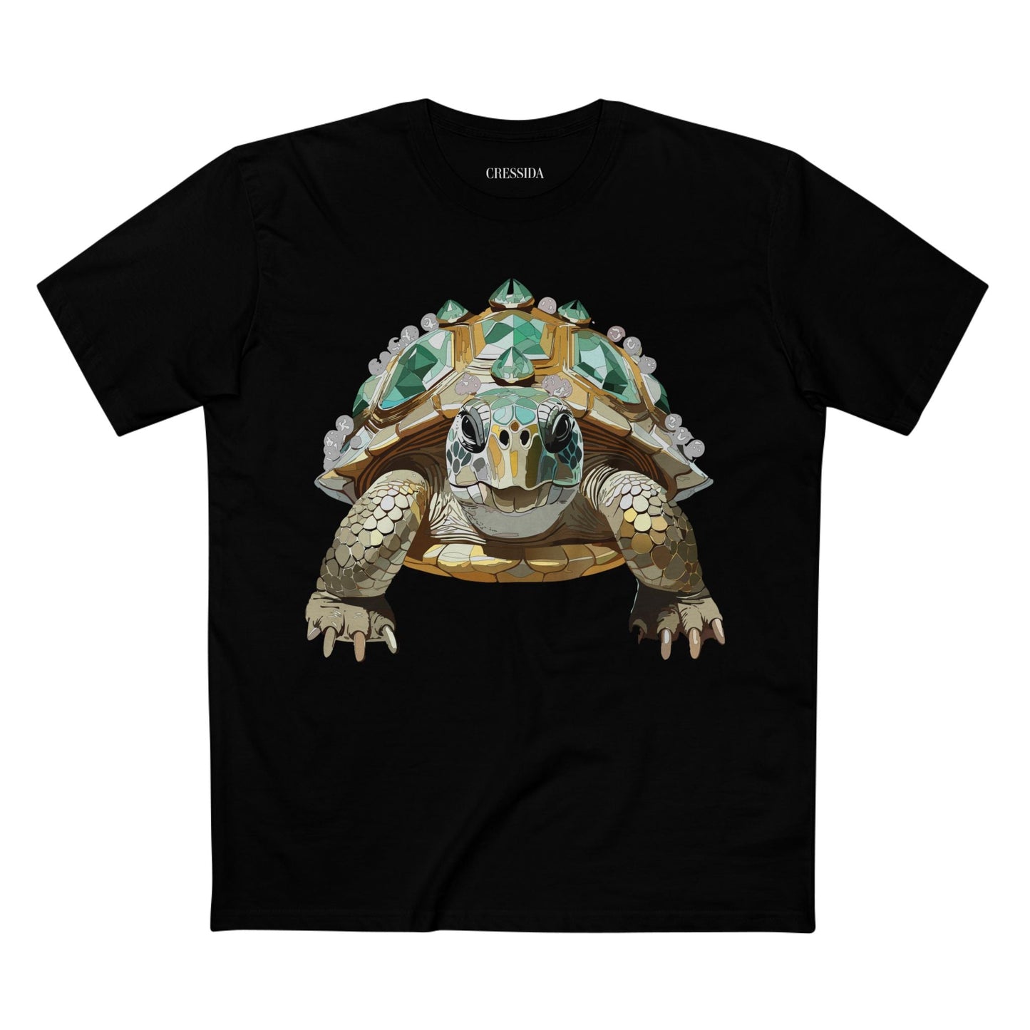 Turtle Graphic Unisex 100 Cotton Tee With Unique Animal Golden Medallion Art Design 29