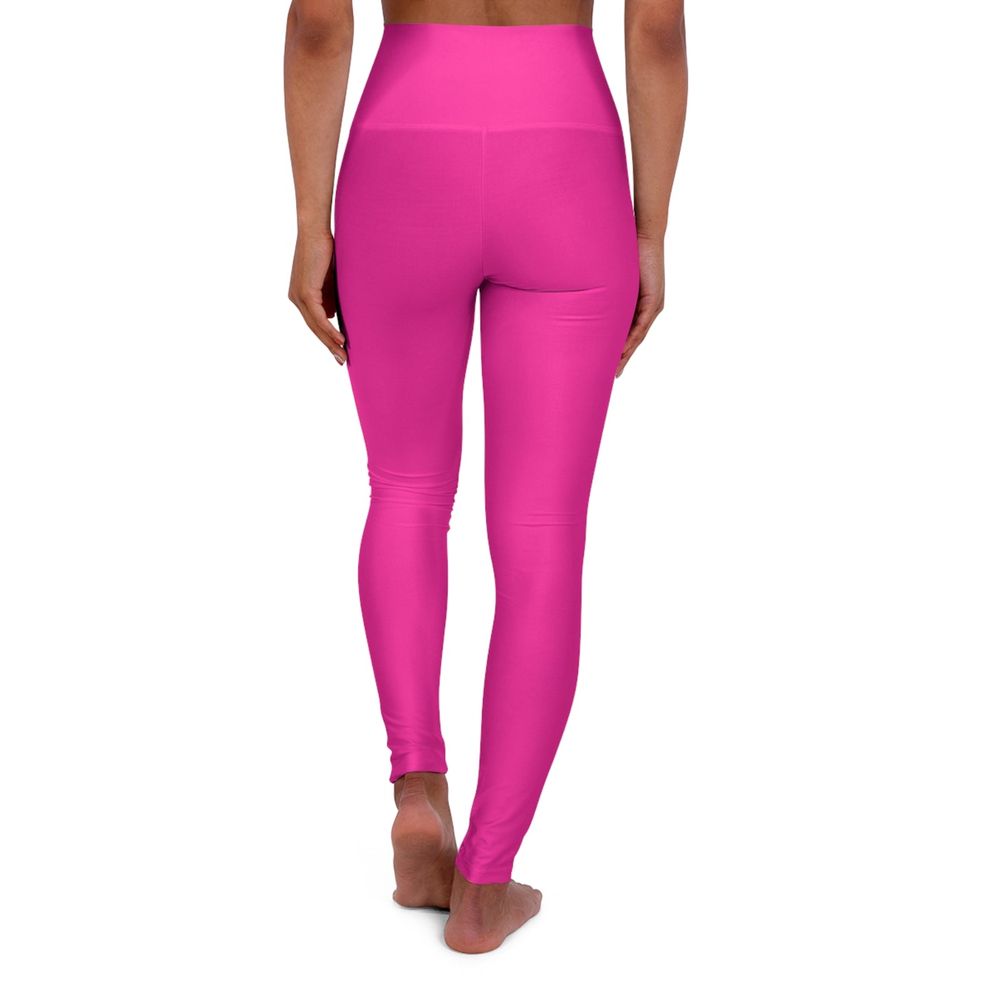 Brilliant Rose Color High-Waist Yoga Leggings Women's Seamless Poly-Span Stretchy Pants XS-2XL
