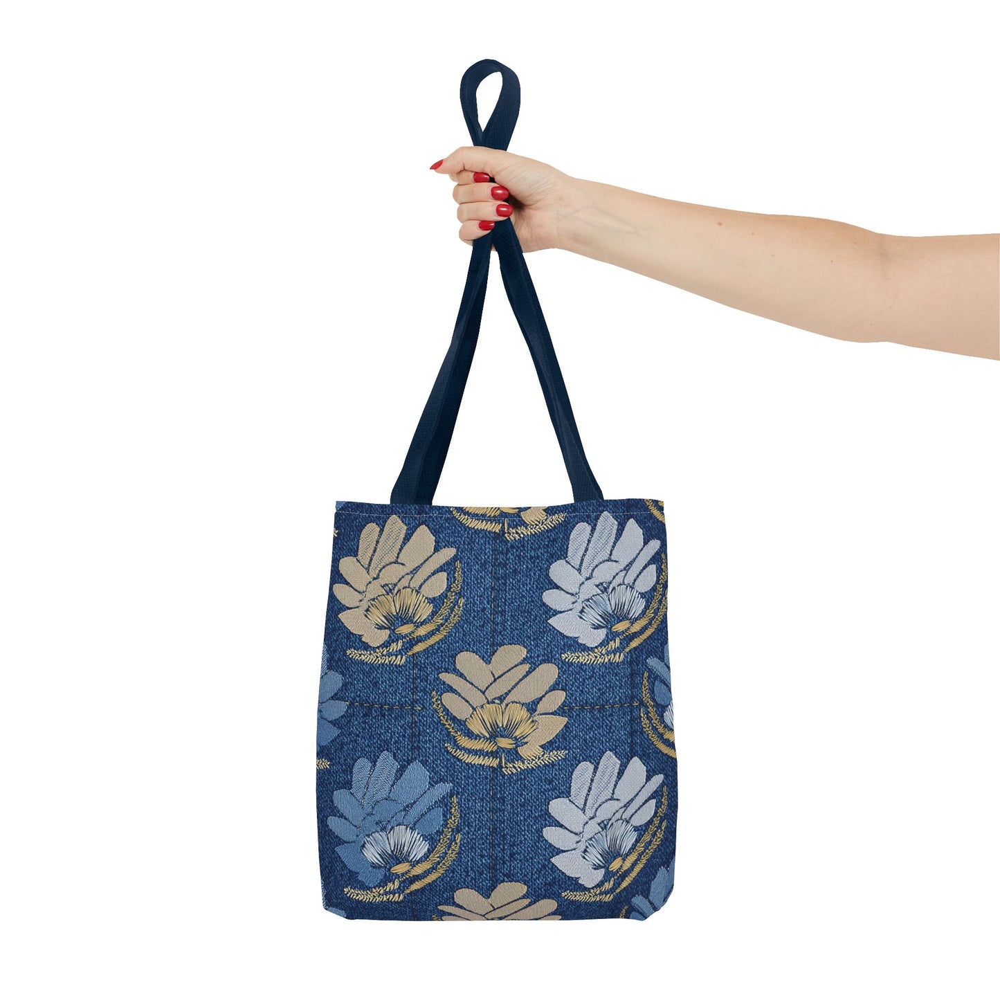 Denim Fabric Imitation Print Unisex Canvas Bag Poly Spun 3 Sizes Tote Bag 119