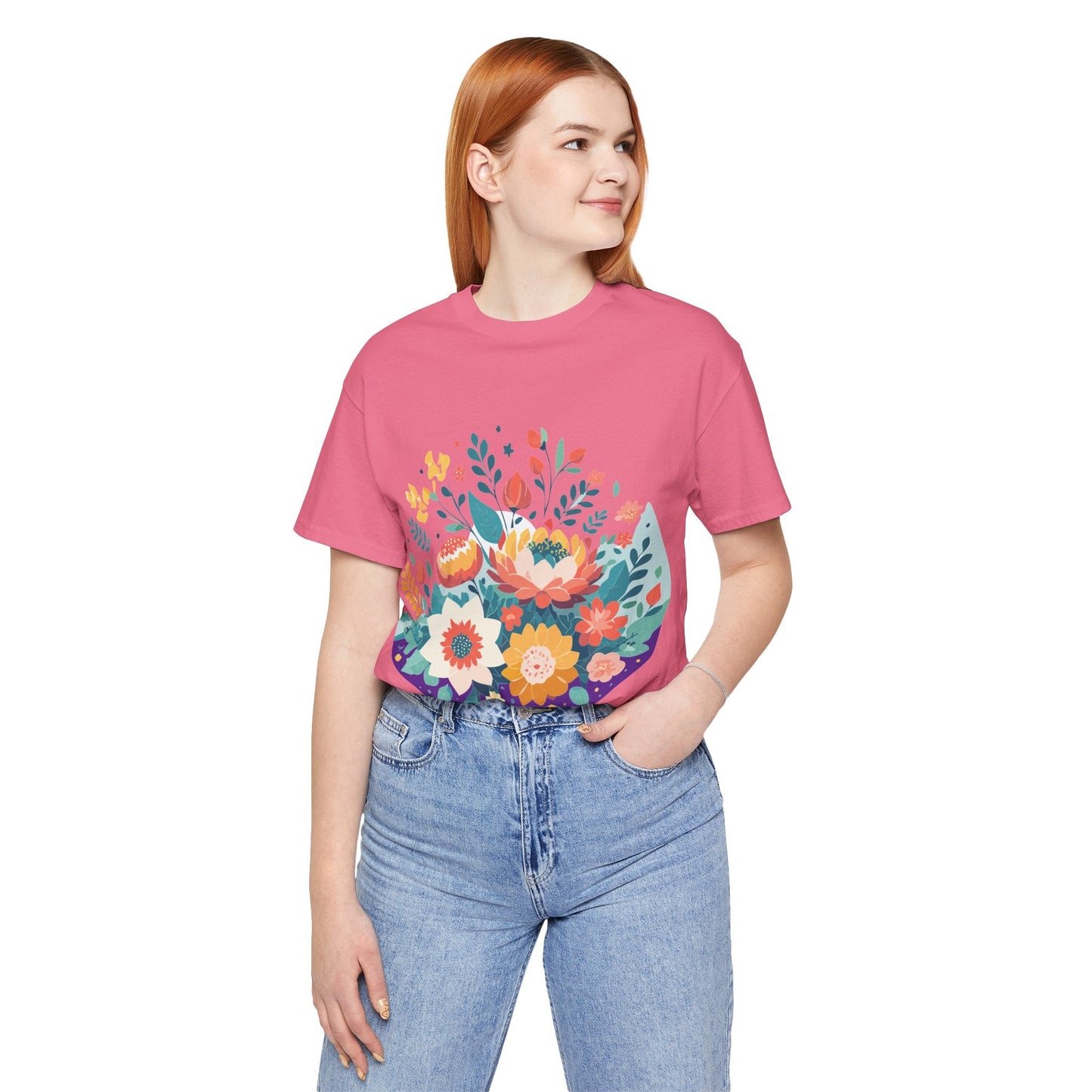 Flowers Shirt Floral Shirt Unisex Jersey Short Sleeve Tee Breathable Fabric Free Shipping