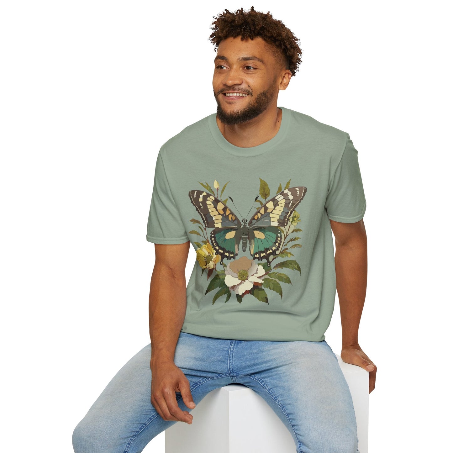 Butterfly Shirt Unisex Monarch Butterfly Tee Gildan Softstyle 64000 100 Percent Ring Spun Cotton