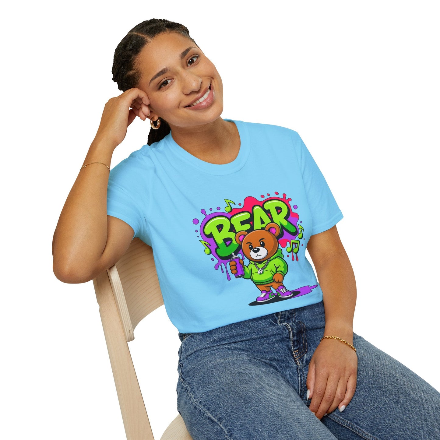 Cartoon T Shirt With Animation Funny Animals Tee Gildan Softstyle 64000 100 Percent Ring Spun Cotton