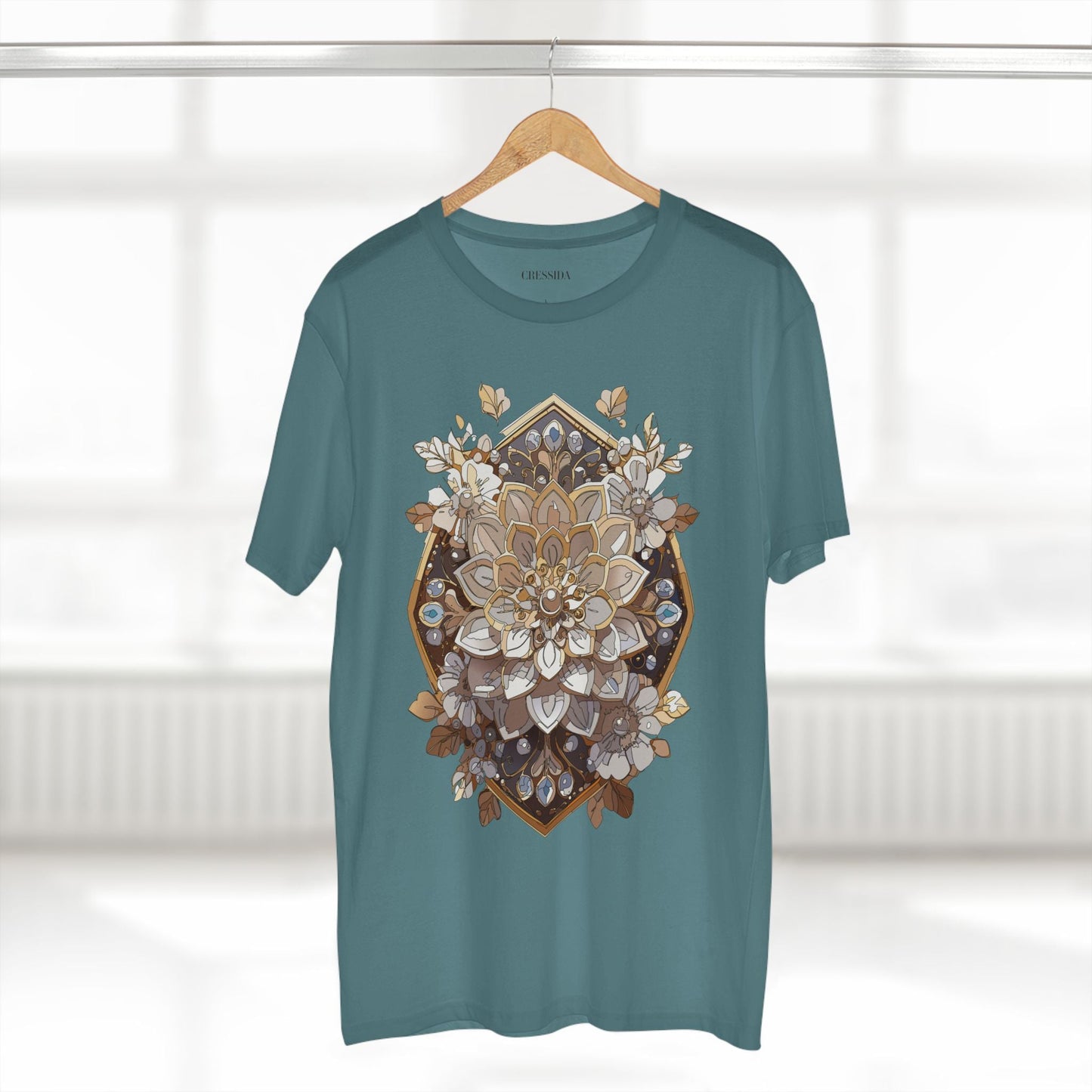 Floral Graphic T-Shirt Unisex 100 Cotton Art Design with Antique Flowers Tee 15
