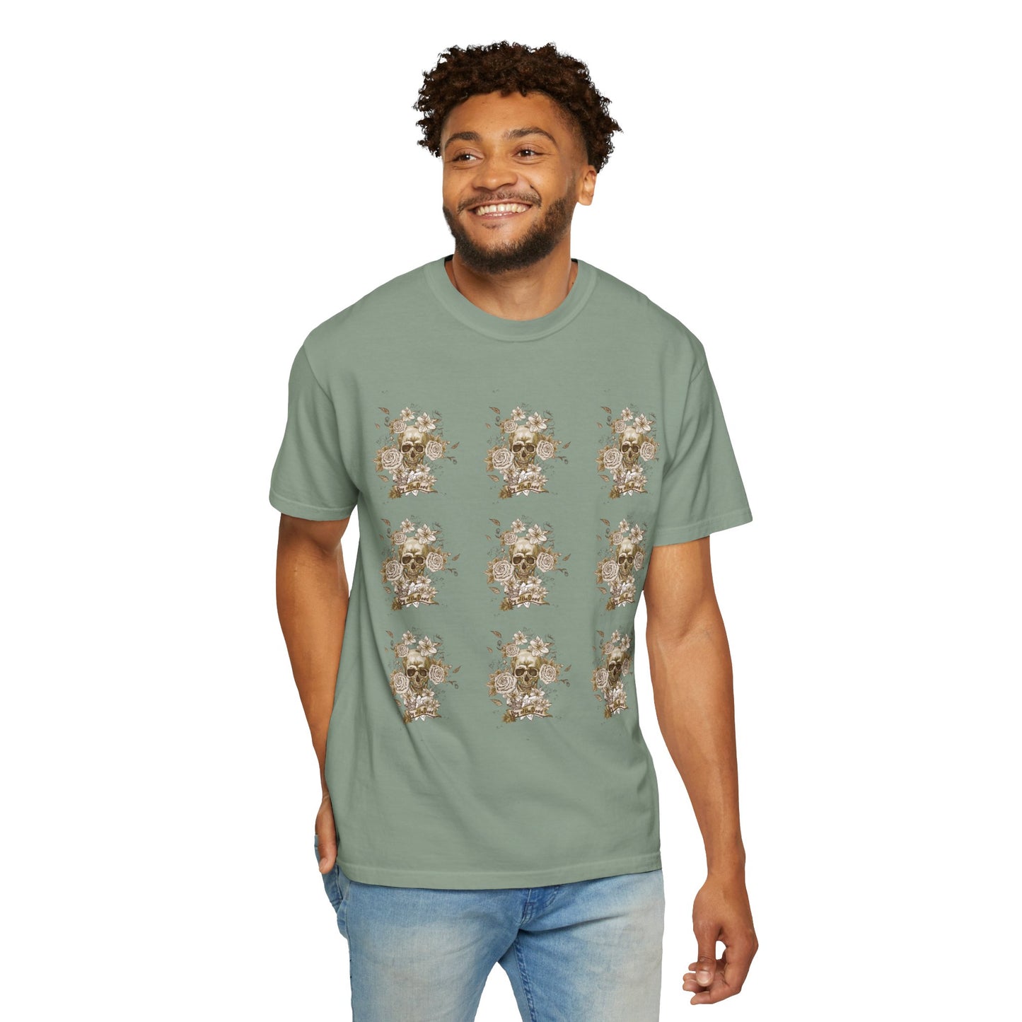 Unisex Cotton Tee Shirt with Skull