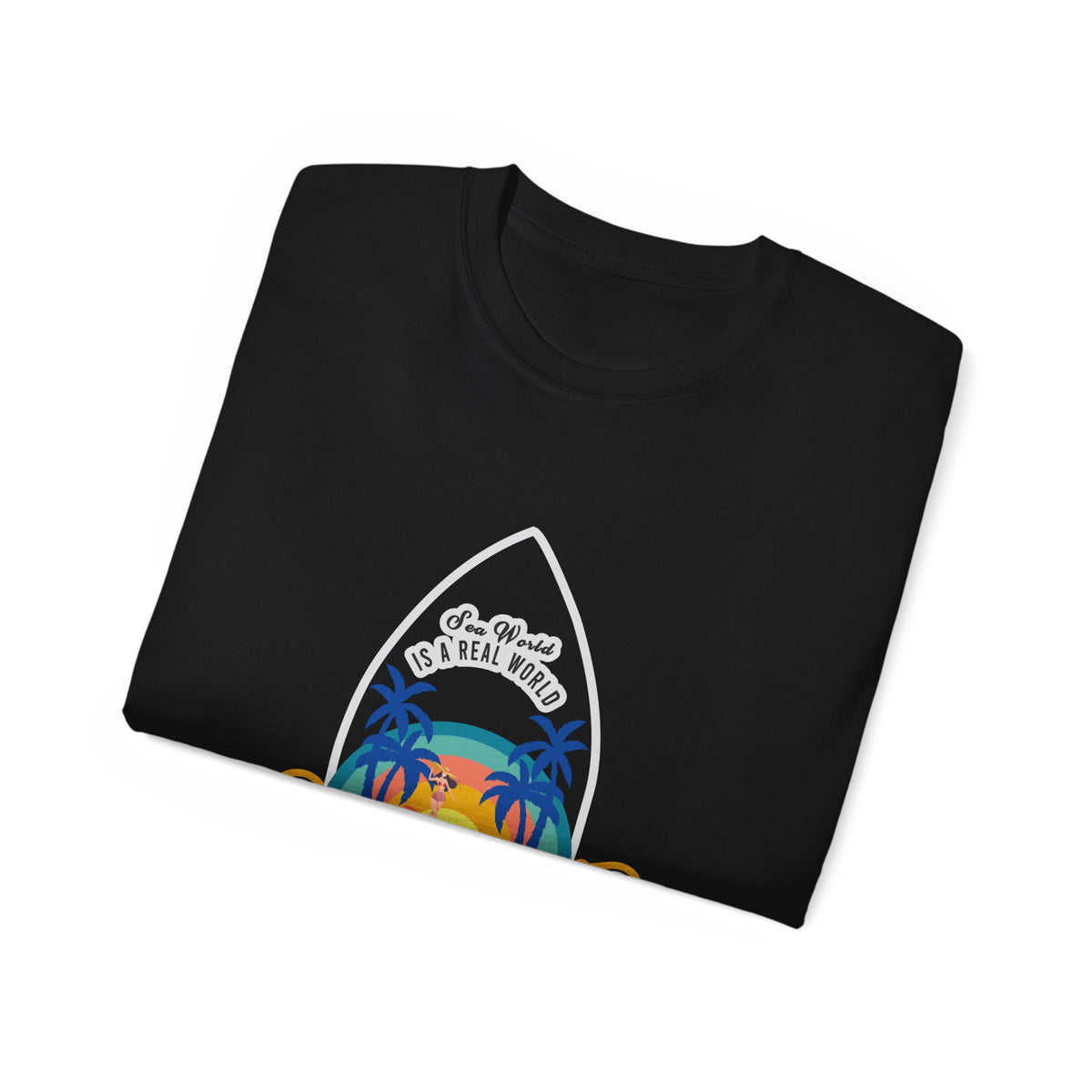 Summer Vibes Surf Graphic Tee | Tropical Sunset Palm Beach Design
