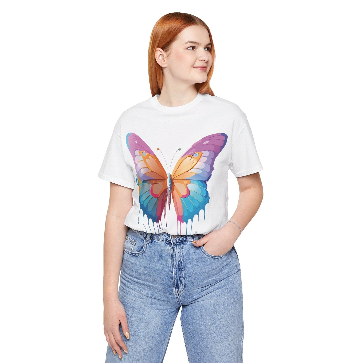 Butterfly Graphic Unisex 100 Cotton Lightweight Vintage Design Jersey Tee 91