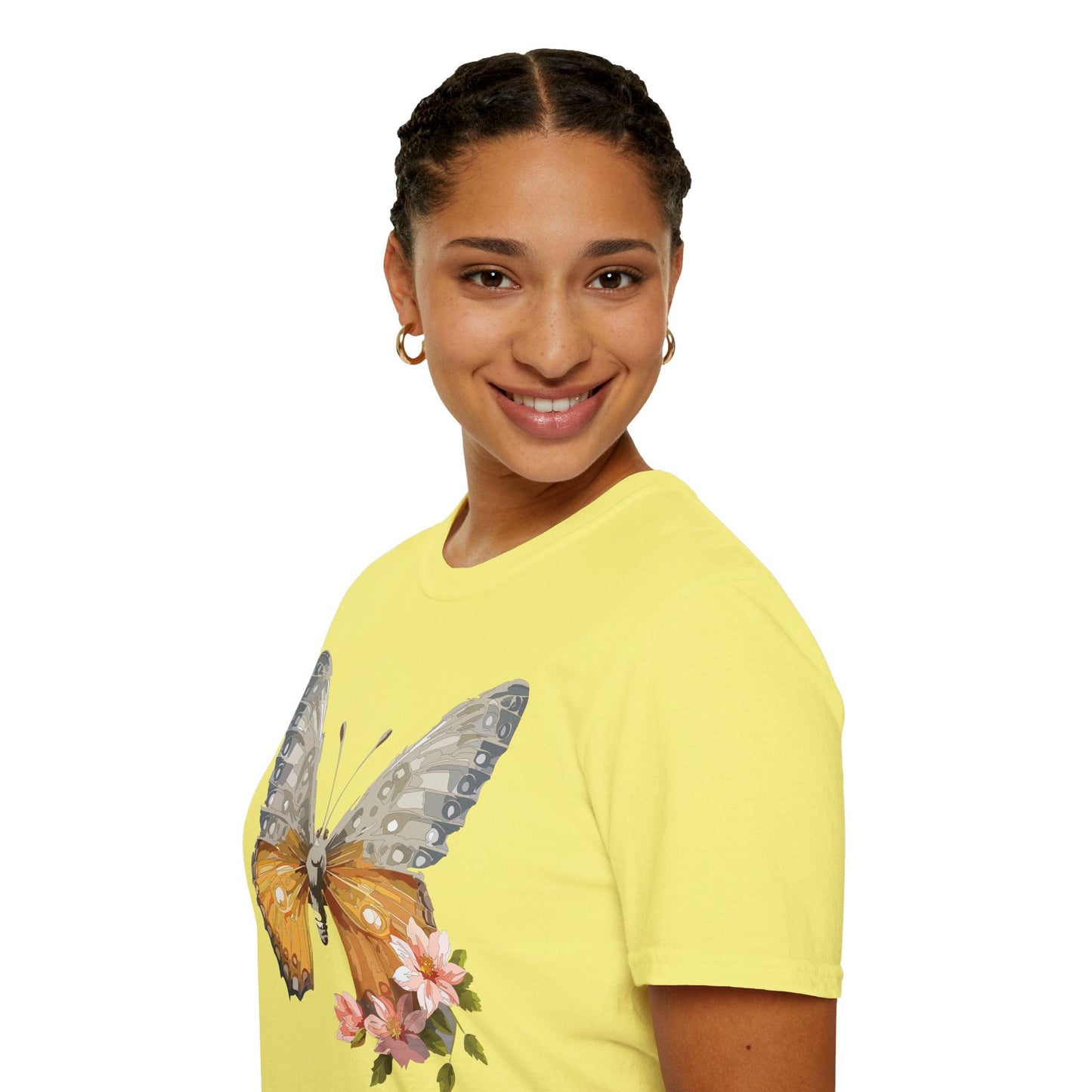 Unisex Butterfly T Shirt Monarch Print Softstyle Cotton Tee Gildan 64000 Lightweight Comfort