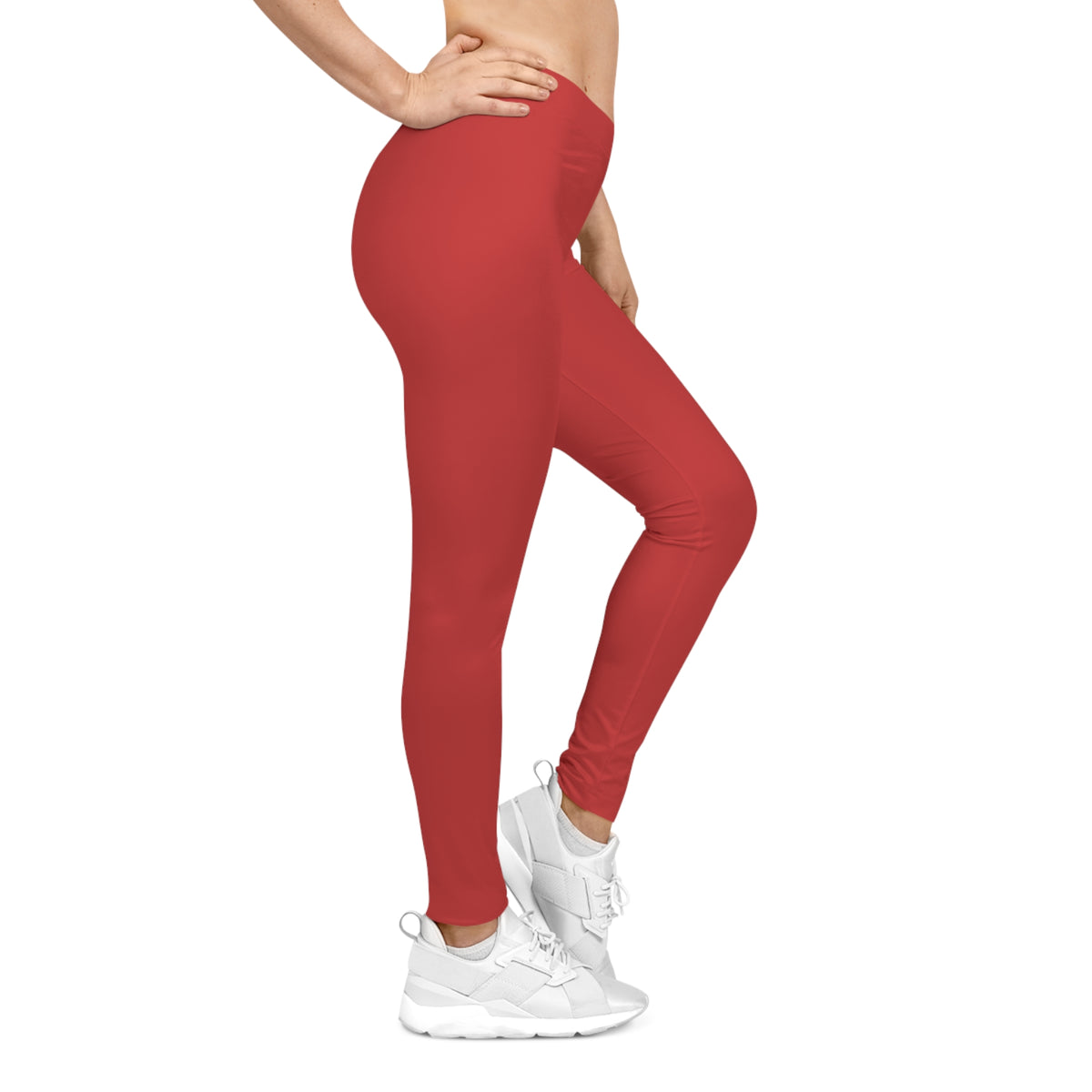 Tomato Jam Red Color Women's Poly-Span Casual Leggings XS-2XL