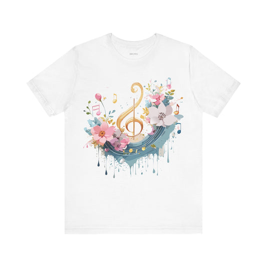 Music Graphic Unisex Cotton Bella+Canvas Tee with Art Design n194