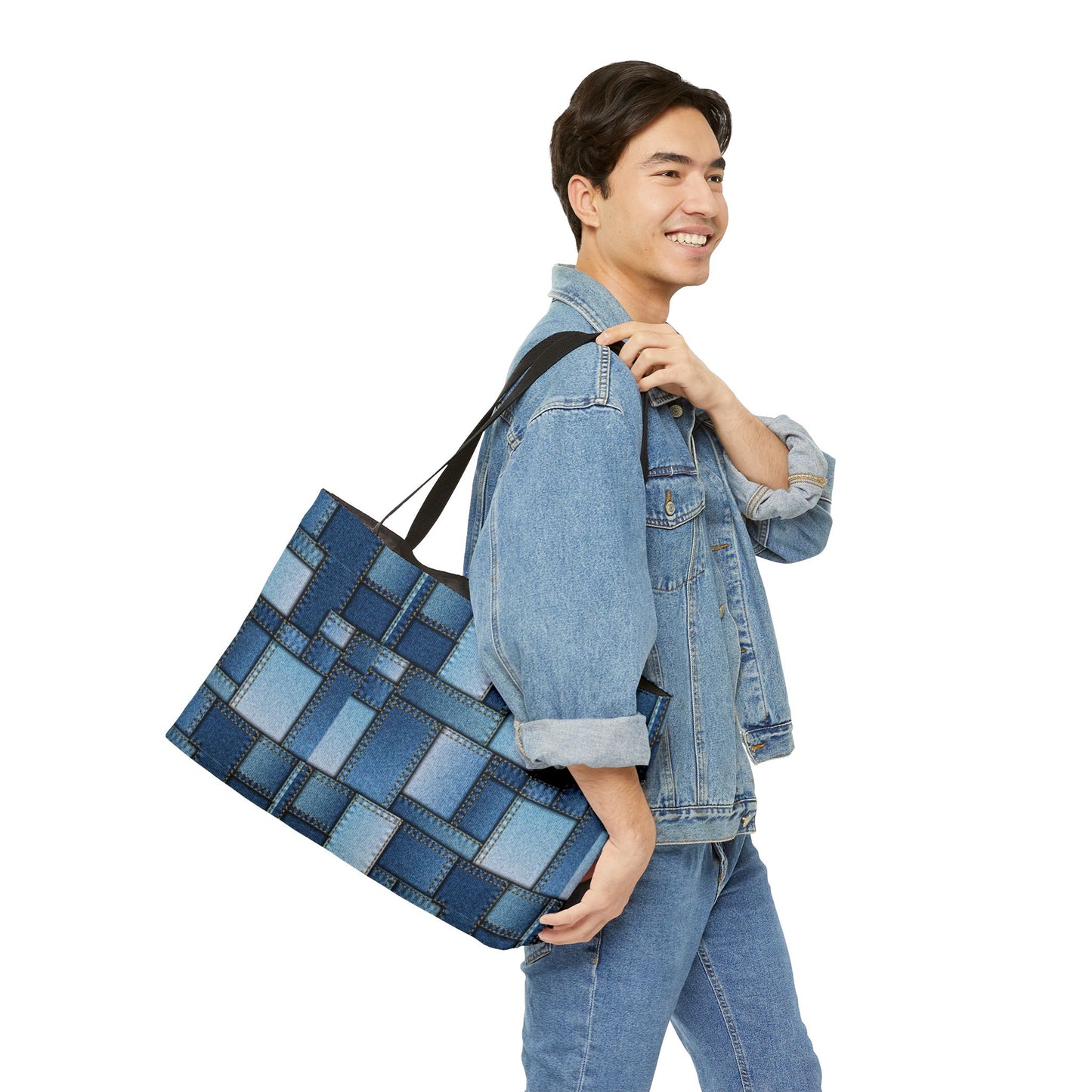 Denim Color Imitation Print Unisex  Weekender Bag  Spun Polyester 24x13 Canvas Bag 1