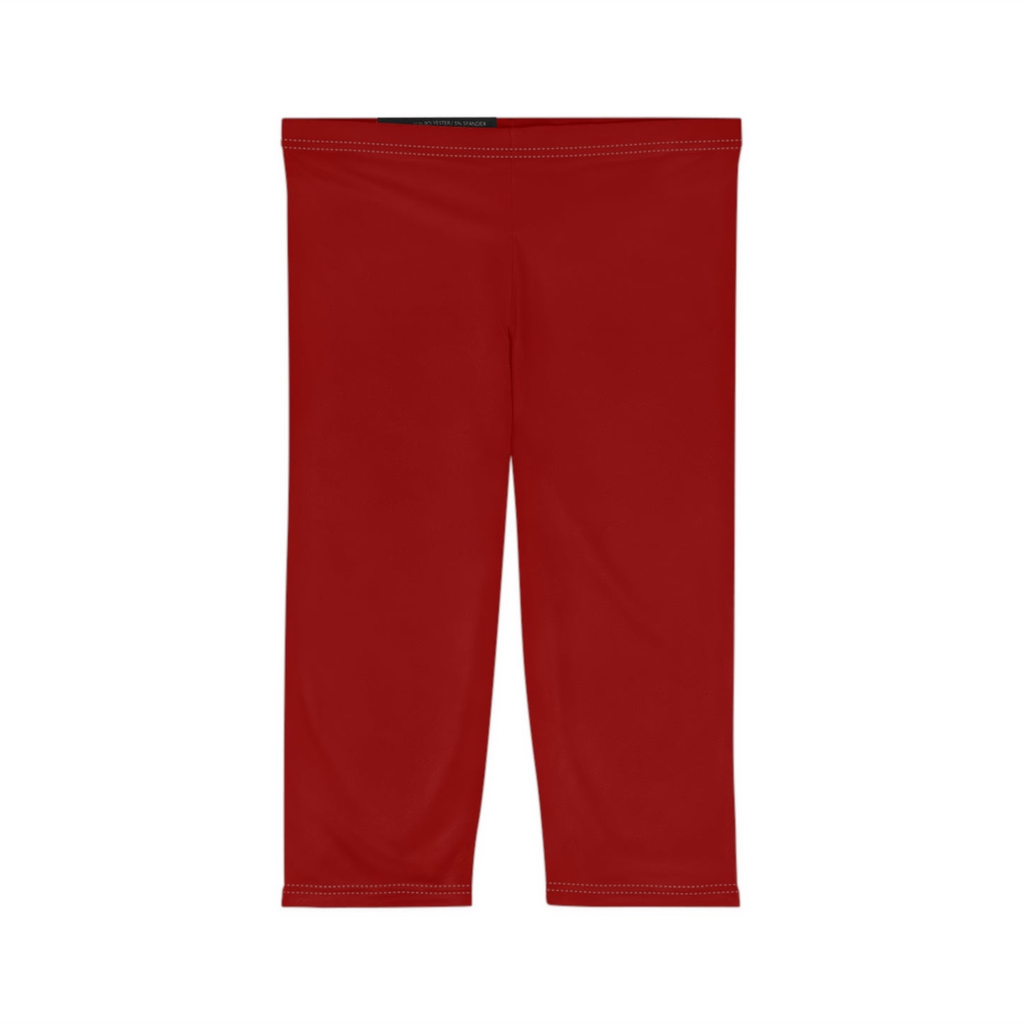 Oxblood Color Women's Brushed Suede Poly Span Casual Capri Leggings XS-2XL