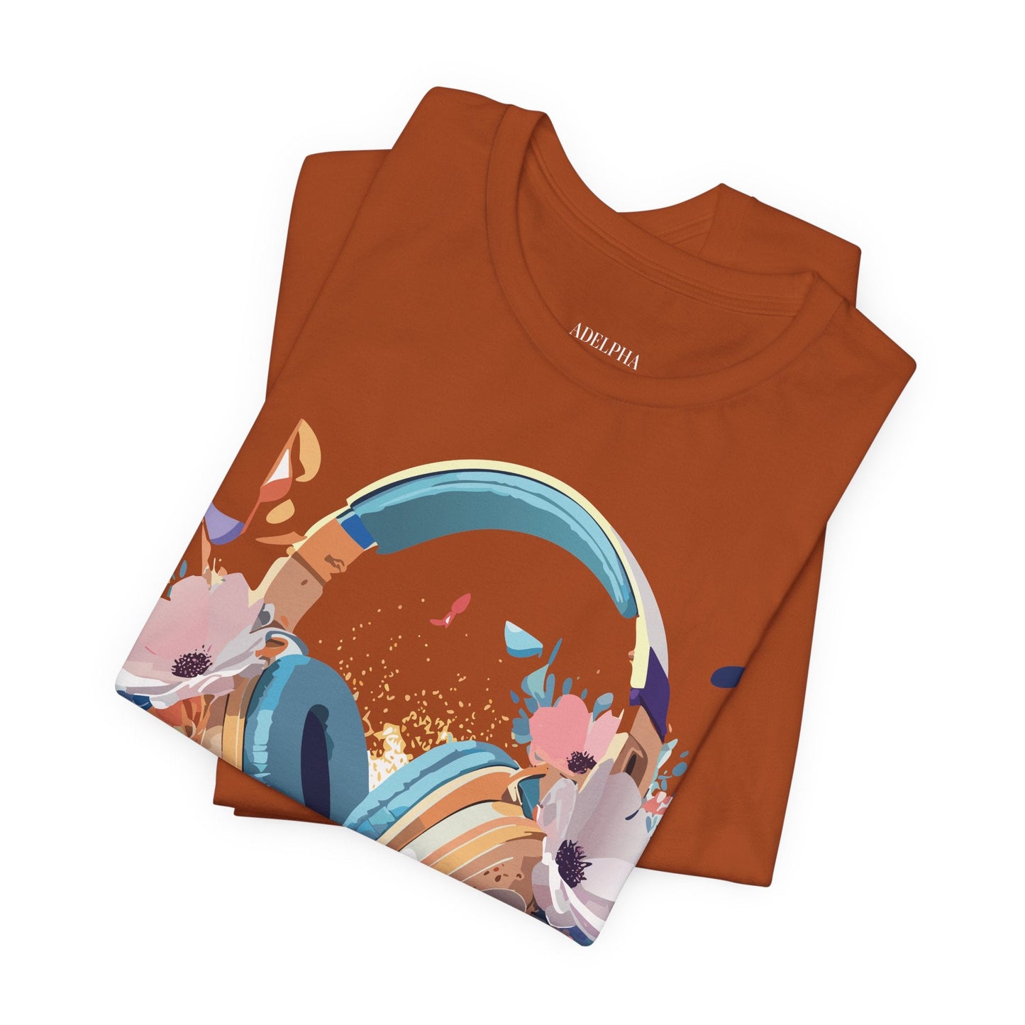 Music Graphic Unisex 100 Cotton Vintage Art with Musical Elements Tee 102