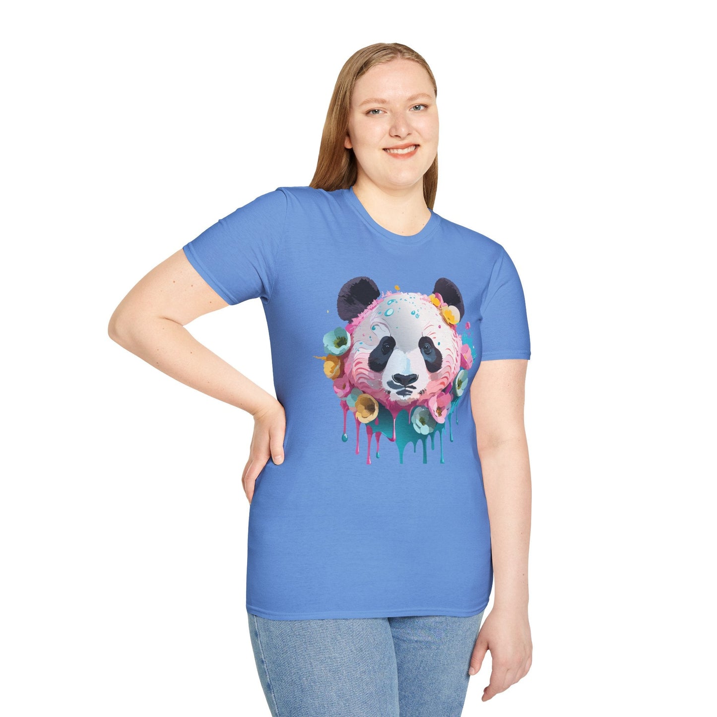 Panda Shirt Unisex T Shirt Graphic Tee Animal Print Gildan Softstyle 64000 100 Percent Cotton