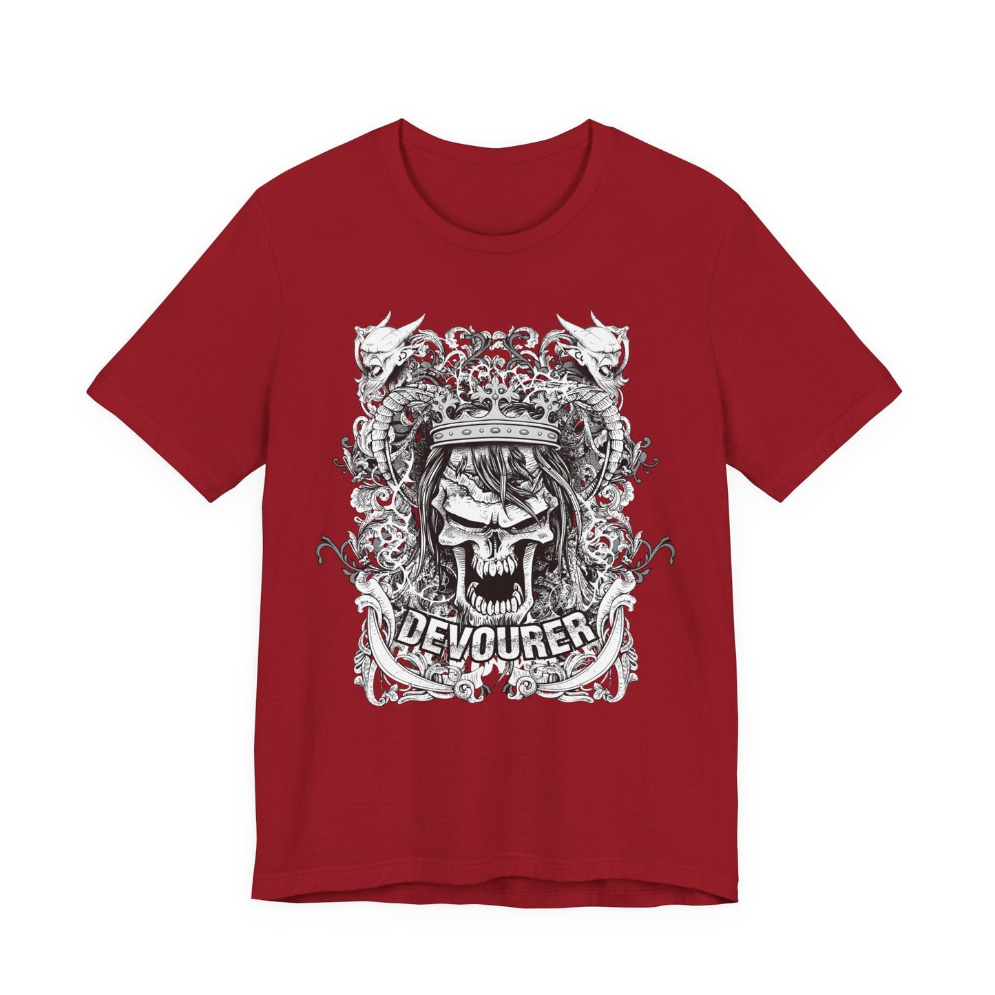 Gothic Skull Illustration Graphic Unisex Cotton T-Shirt r13