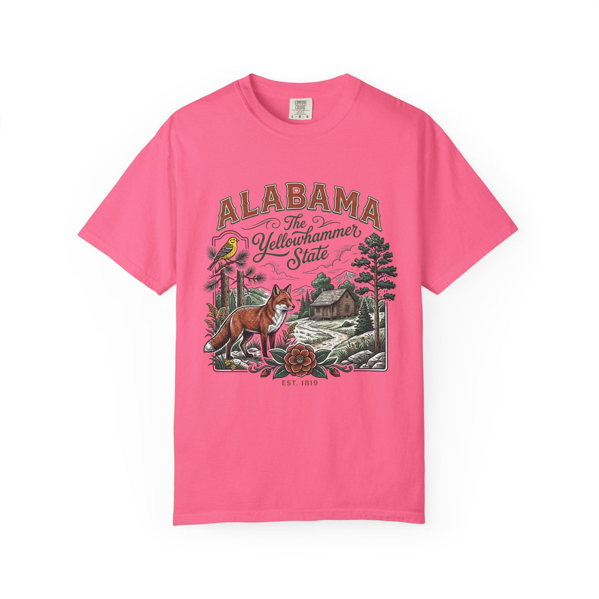 Alabama Graphic Unisex Heavyweight Garment-Dyed Travel Tourist Graphic Gift Tee 100 Cotton Comfort Colors T-Shirt
