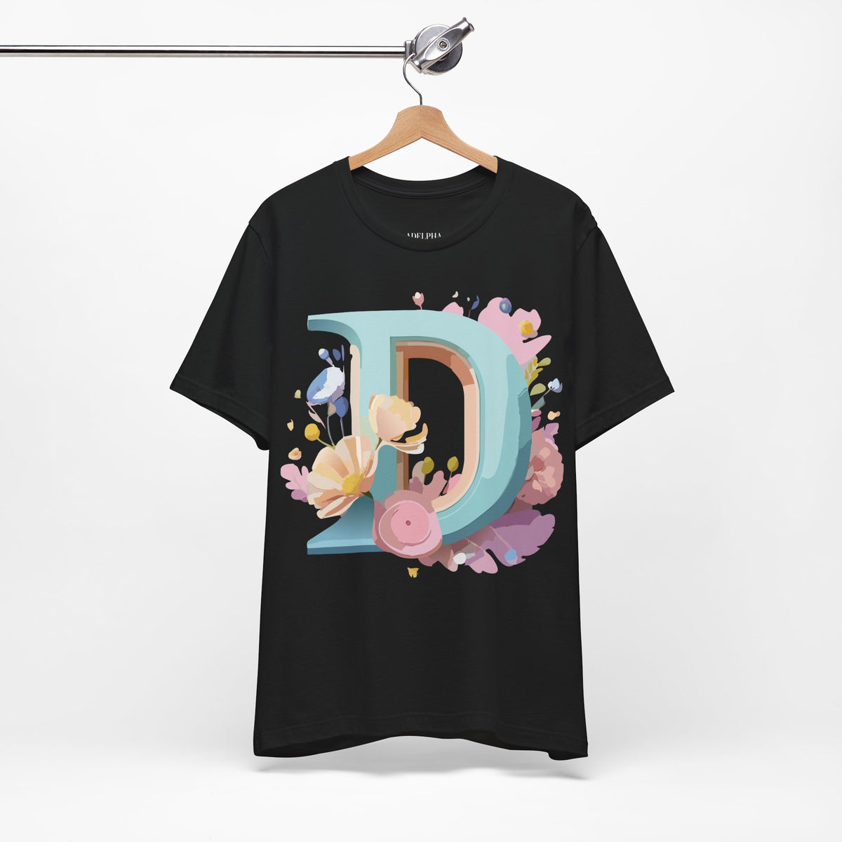 Letter D Graphic Unisex Cotton Bella+Canvas Tee with Art Letter Design