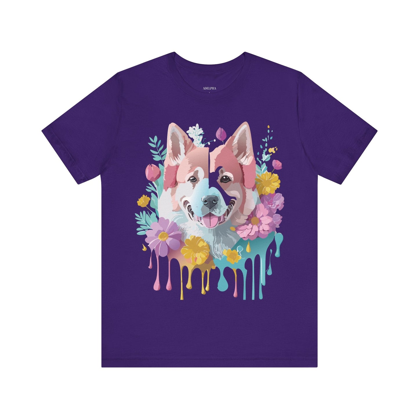 Dog Shirt Graphic Tee Unisex Short Sleeve Adelpha Art Design Vintage Inspired Artwork Edition