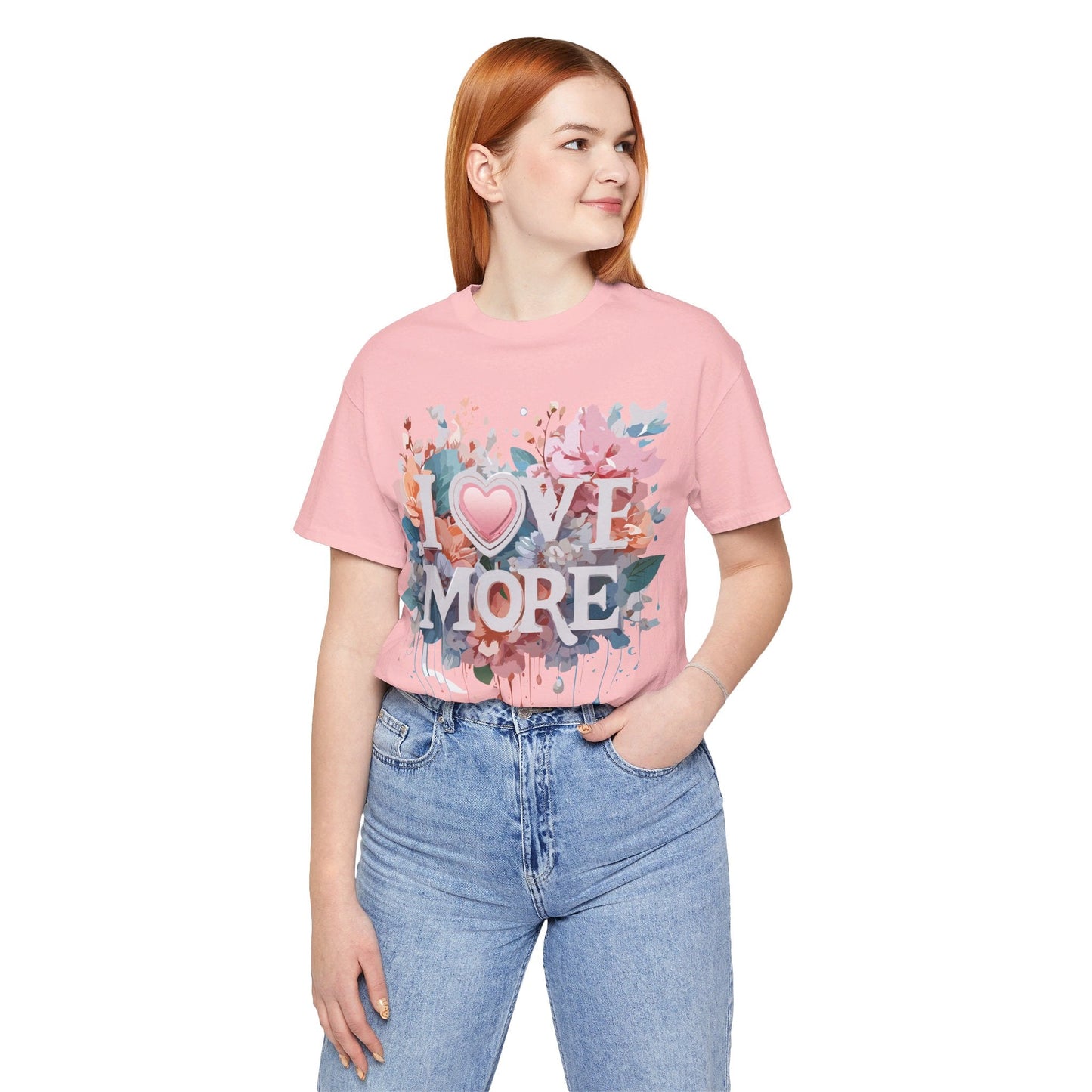 Valentine Day Graphic Unisex 100 Cotton Vintage Artwork with Love and Flower Design Tee 17