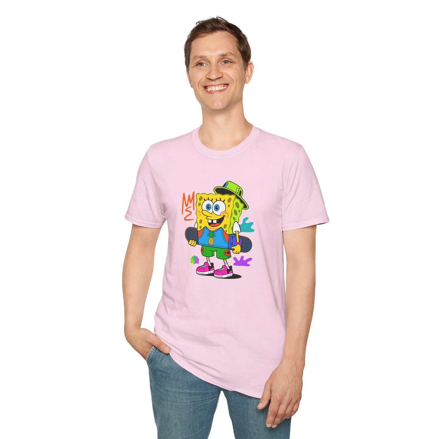 Unisex Cartoon T Shirt With Animals Animation Tee Softstyle Gildan 64000 Cotton Fabric