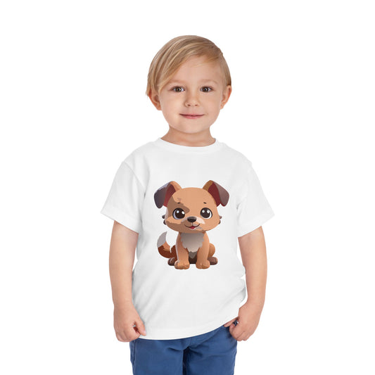 Cute Puppy Toddler Short Sleeve Tee - Adorable Pet Lover Gift (2T-5T)