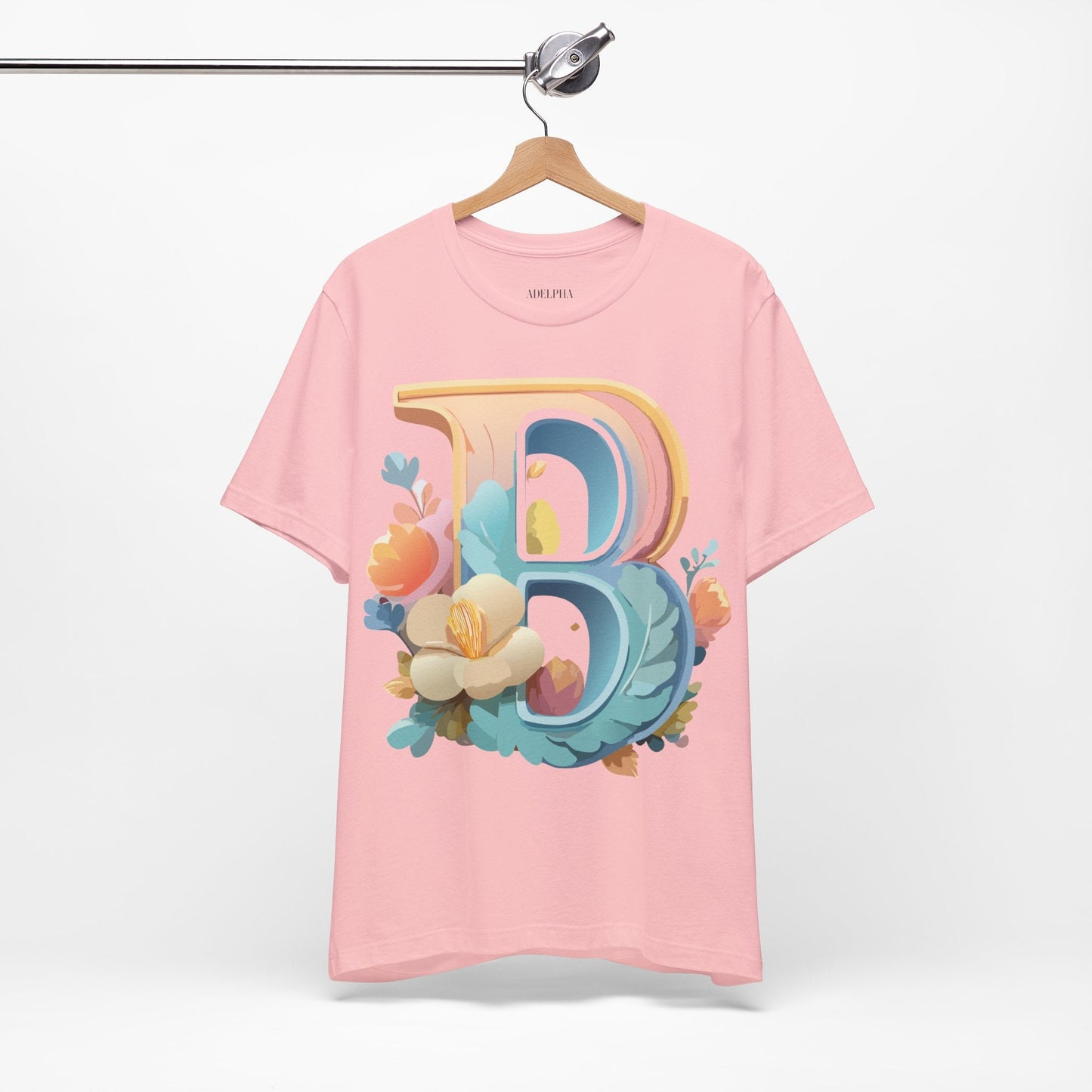 Letter B Graphic Tee Unisex Jersey Short Sleeve Shirt By Adelpha Vintage Artwork