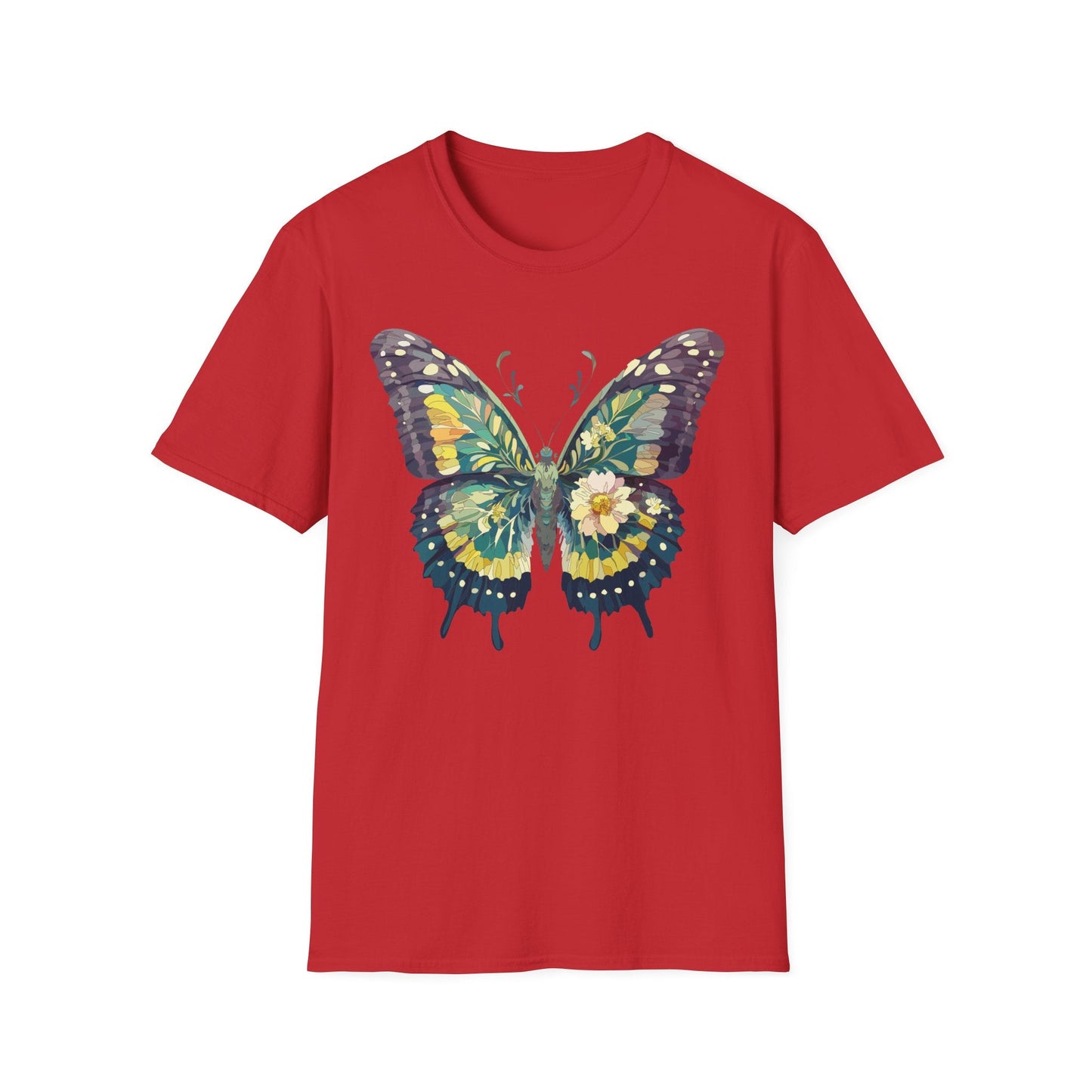 Butterfly Shirt Unisex Monarch Print T Shirt Gildan Softstyle 64000 Lightweight Tee