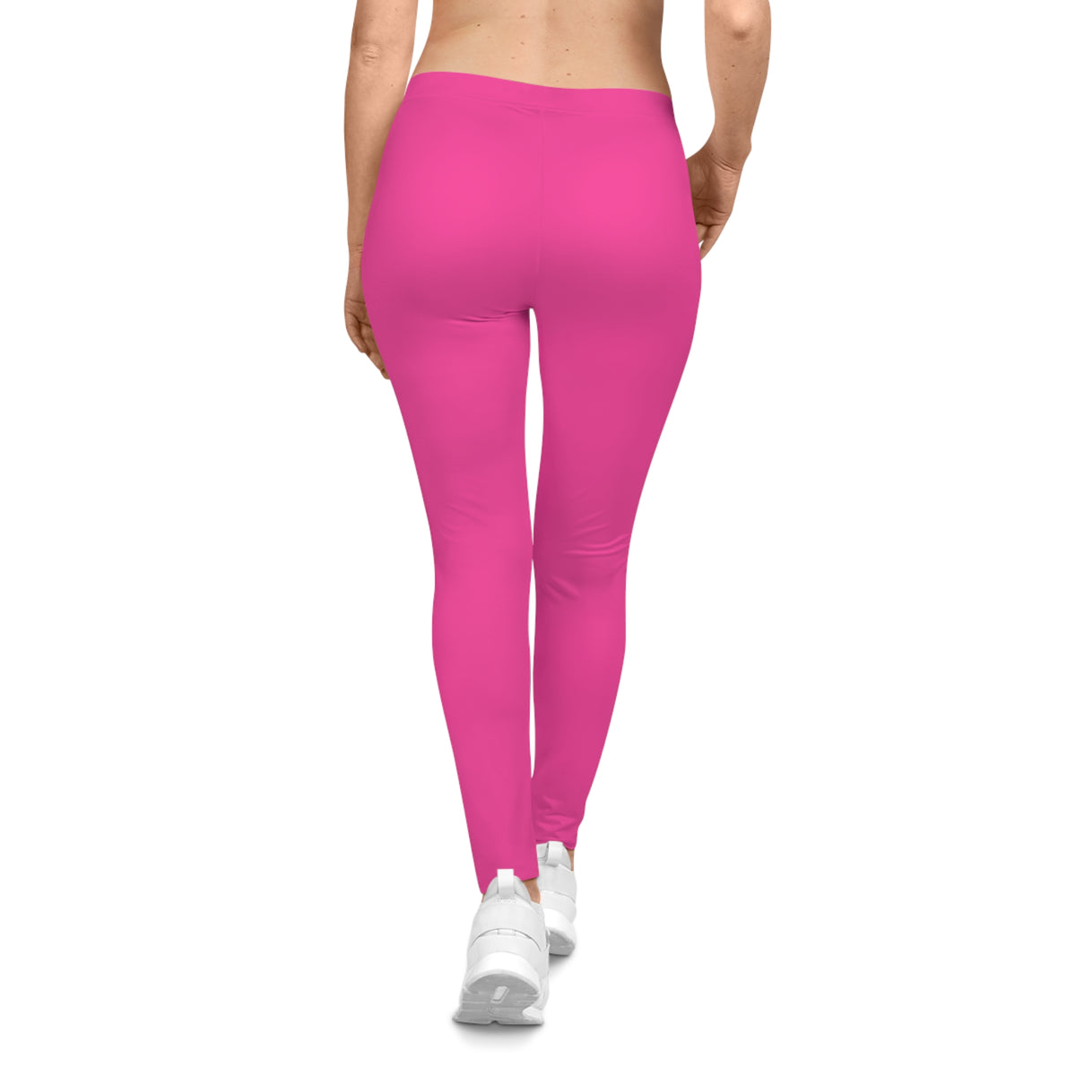 Dragonfruit Pink Color Women's Poly-Span Casual Leggings XS-2XL