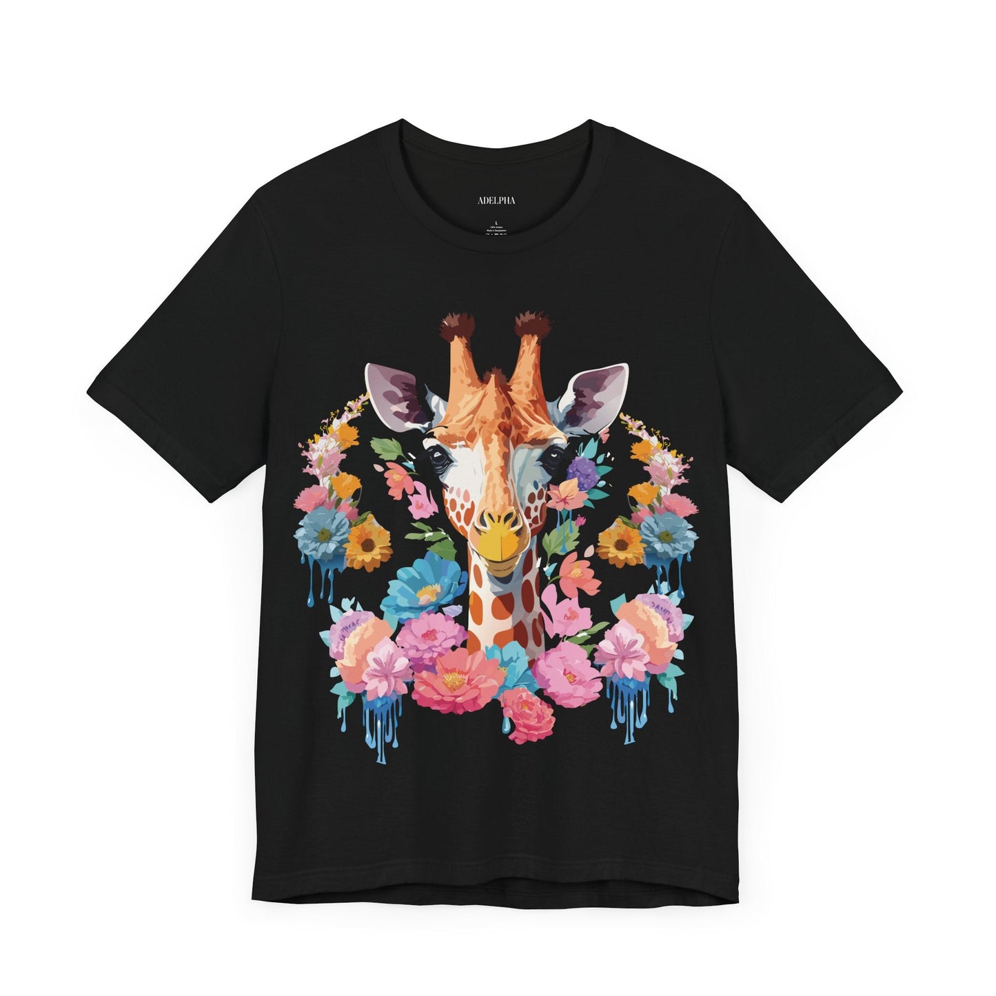 Giraffe Graphic Tee By Adelpha Unisex Short Sleeve Vintage Inspired Art Shirt Premium Quality