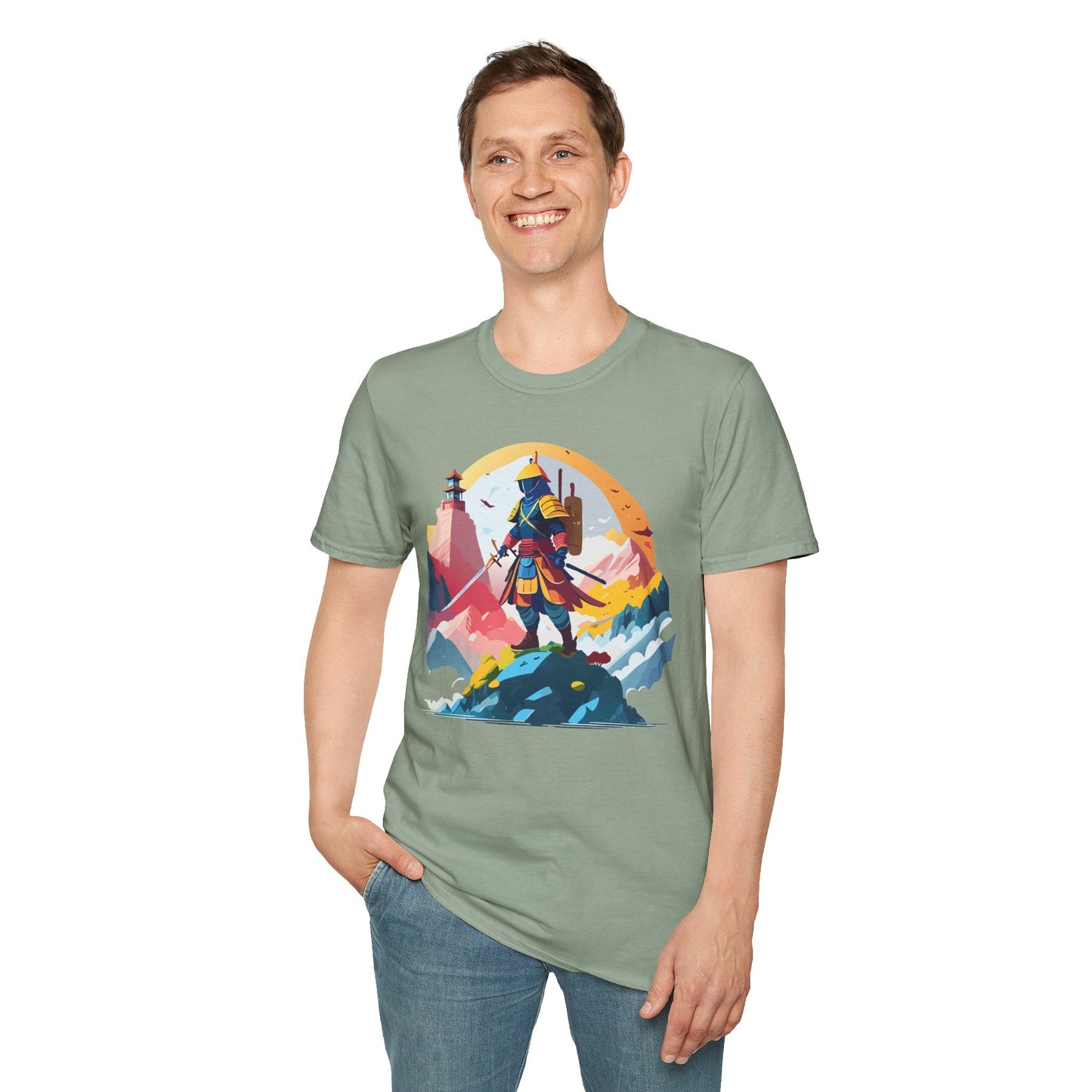 Samurai Unisex T Shirt Softstyle 64000 Short Sleeve Tee 100 Percent Cotton Breathable Comfort Fit