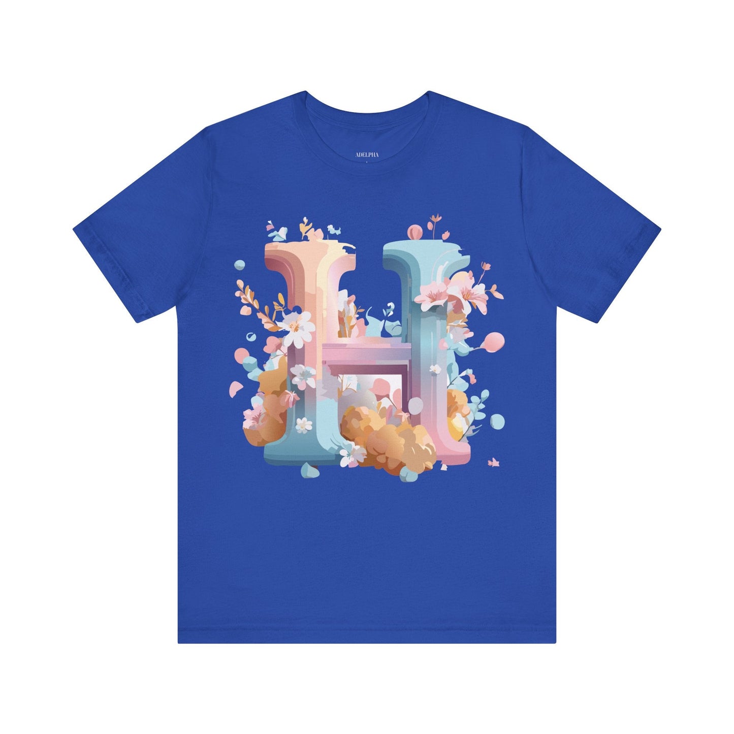 Letter H Shirt Unisex Graphic Tee By Adelpha Vintage Inspired Artwork Short Sleeve