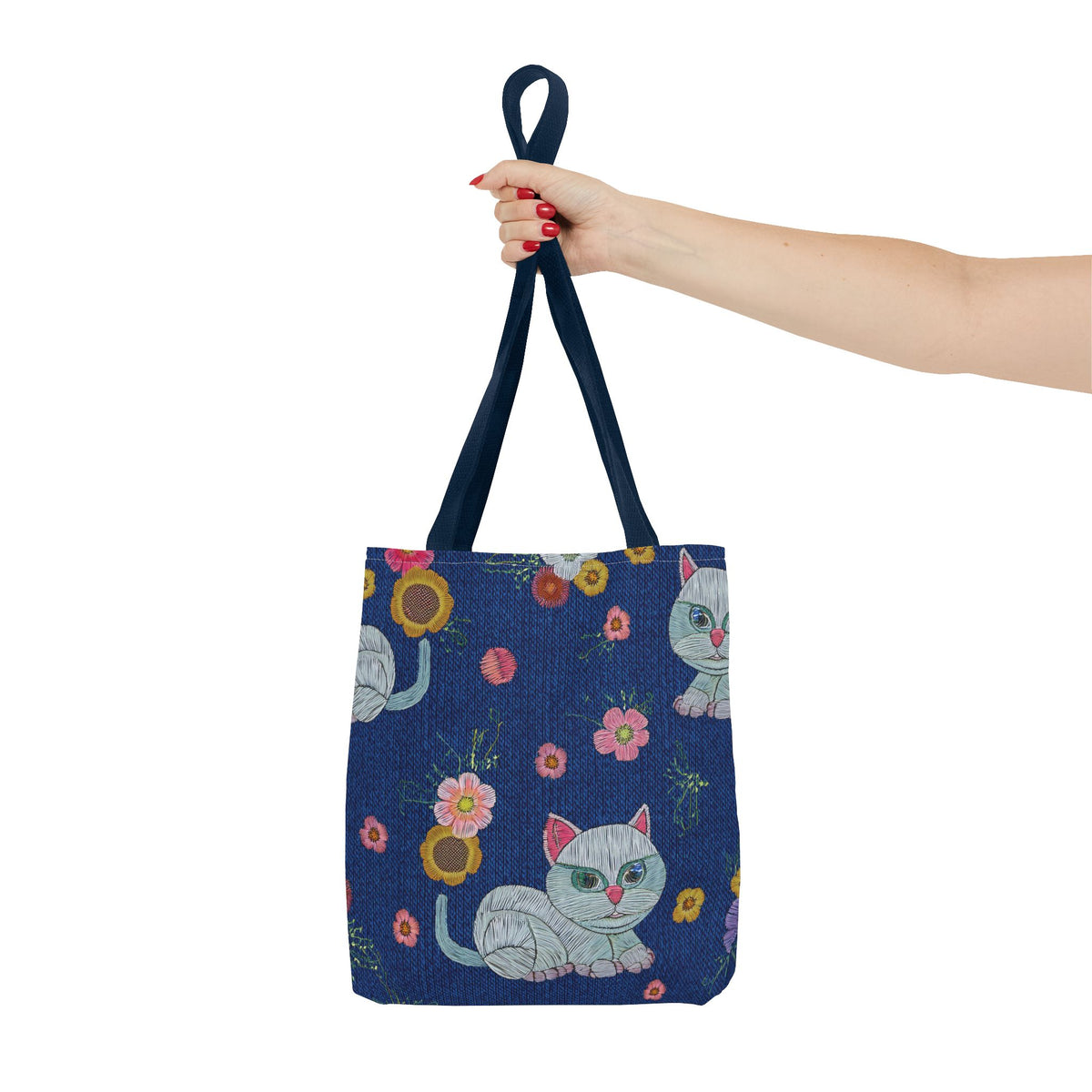 Denim Fabric Imitation Print Unisex Canvas Bag Poly Spun 3 Sizes Tote Bag 190-11