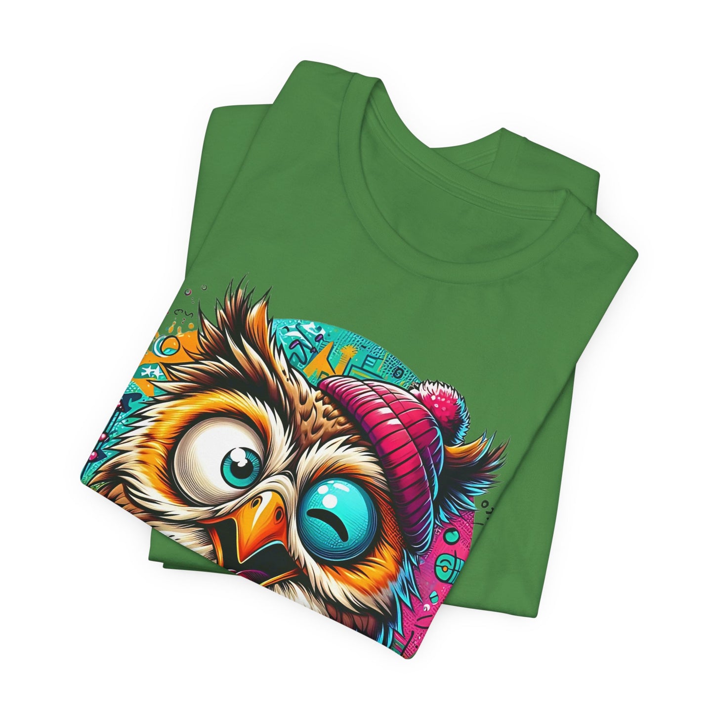 Colorful Owl Graphic Tee, Fun Owl Shirt, Funny Bird Shirt, Cute Cartoon Tees, Animal T-Shirt, Animal Tees, Art Design T-Shirt