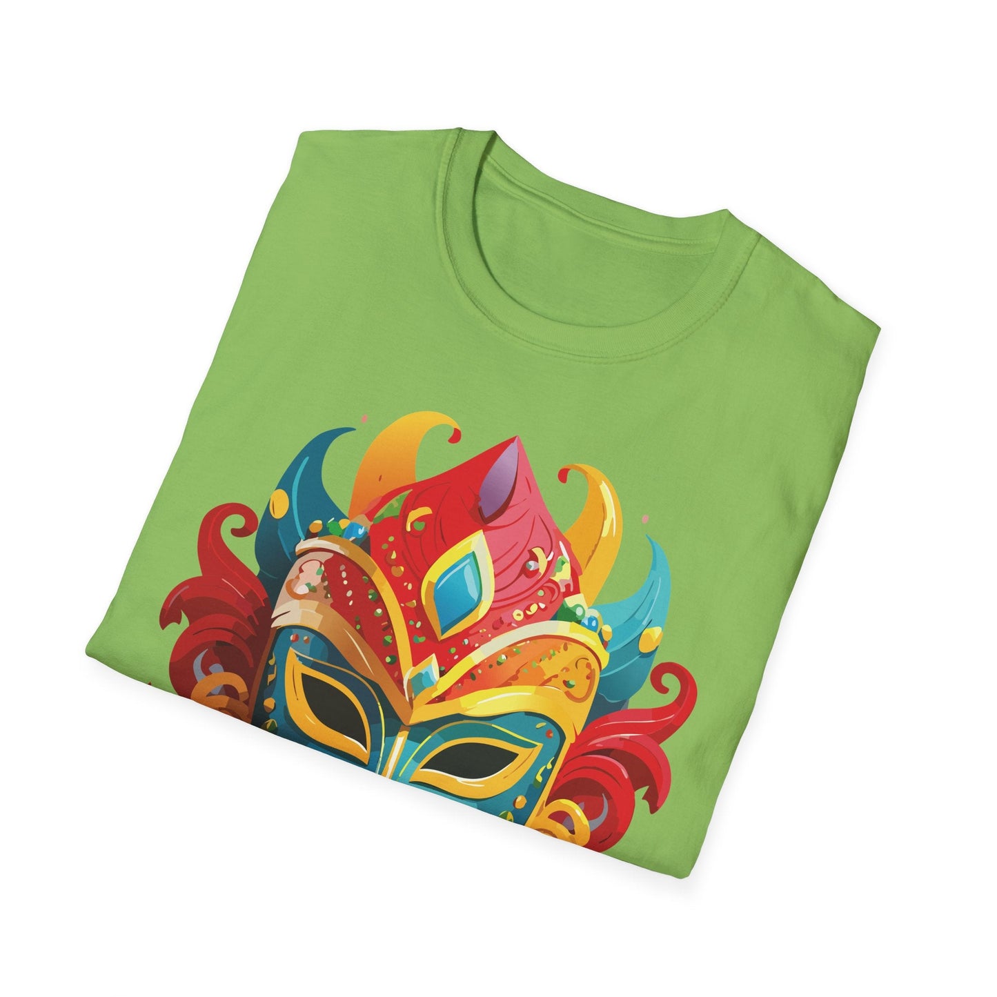 Unisex Mask Tee Shirt Gildan Softstyle 64000 Ring Spun Cotton Breathable Masquerade Design