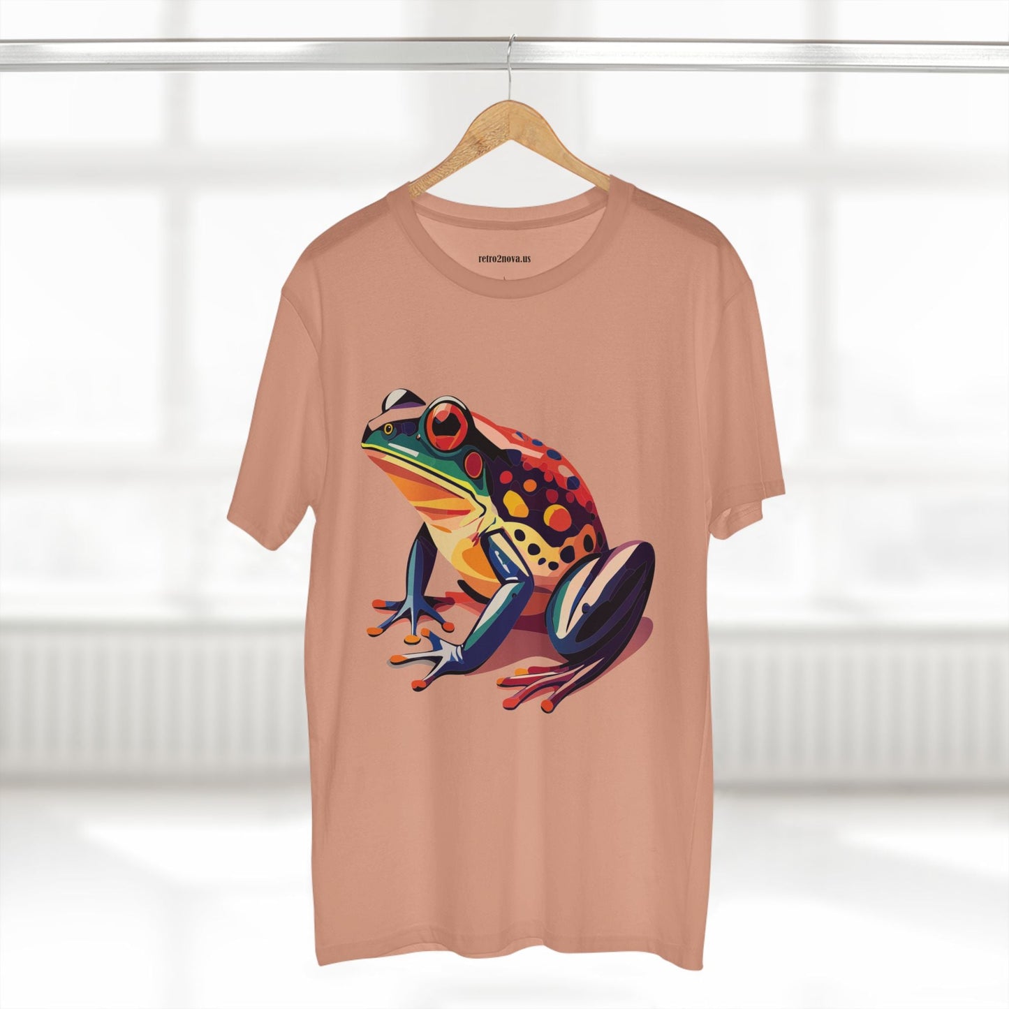Unisex Frog Animal Shirt Art Tee By Retro2Nova Premium Cotton Staple Tee With Original Custom Artwork