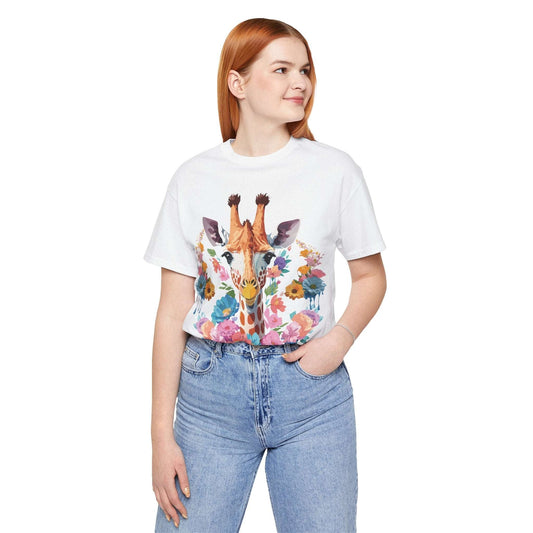 Giraffe Graphic Unisex 100 Cotton Vintage Animal Art T-Shirt 1
