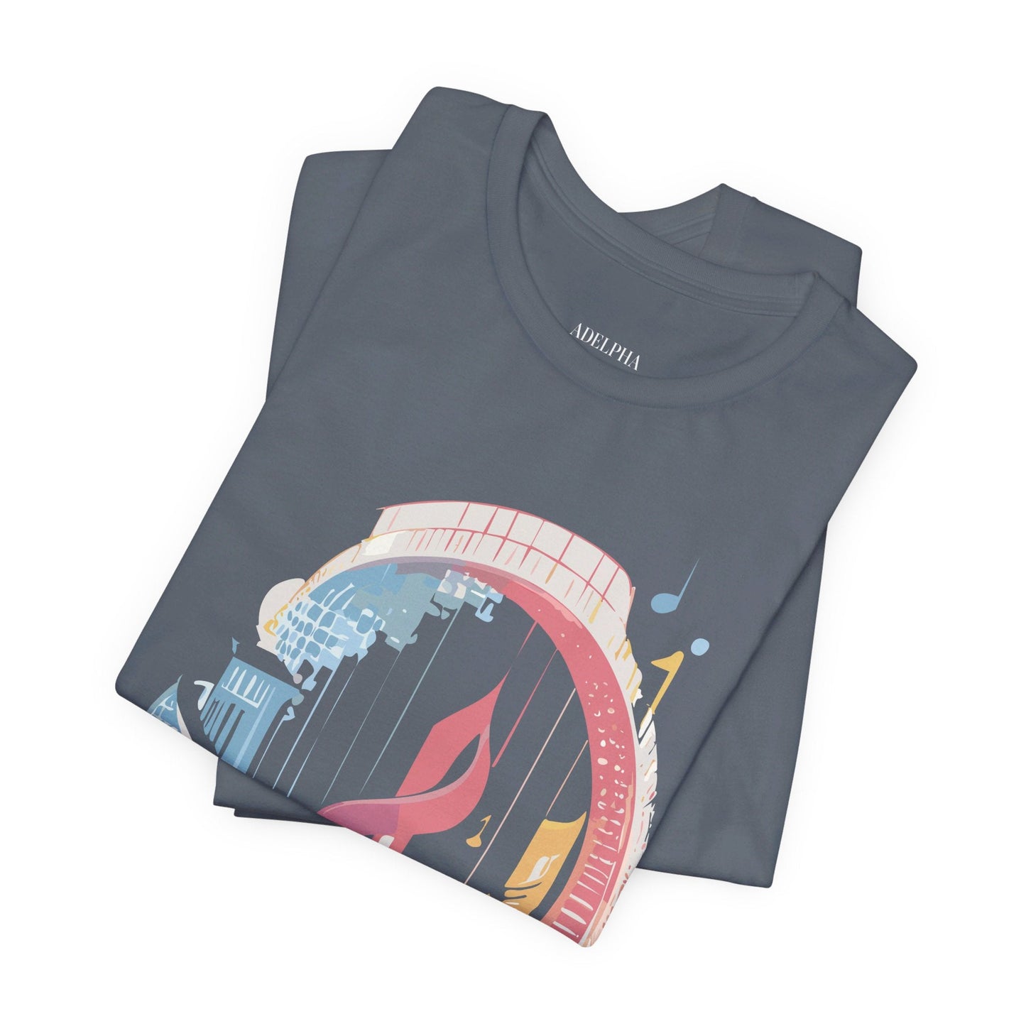 Music Graphic Unisex 100 Cotton Vintage Art with Musical Elements Tee 33