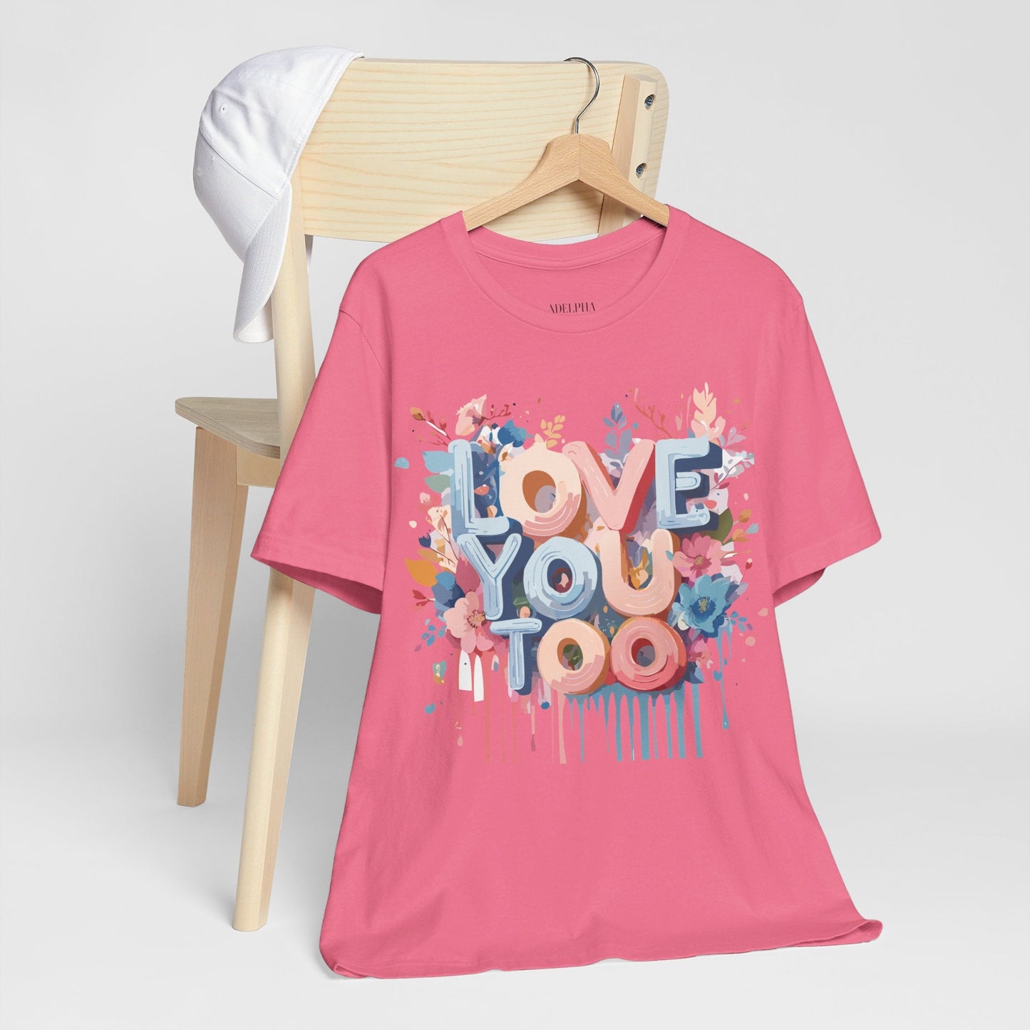 Valentine Day Graphic Unisex 100 Cotton Vintage Artwork with Love and Flower Design Tee 41
