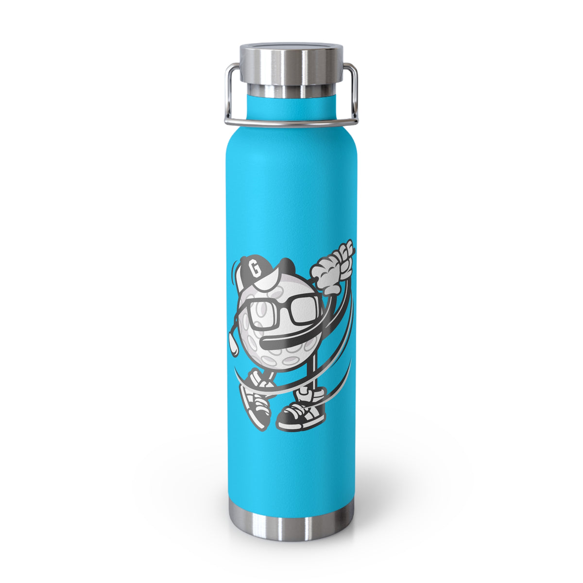 22oz Copper Insulated Water Bottle with Cartoon Design - CV87