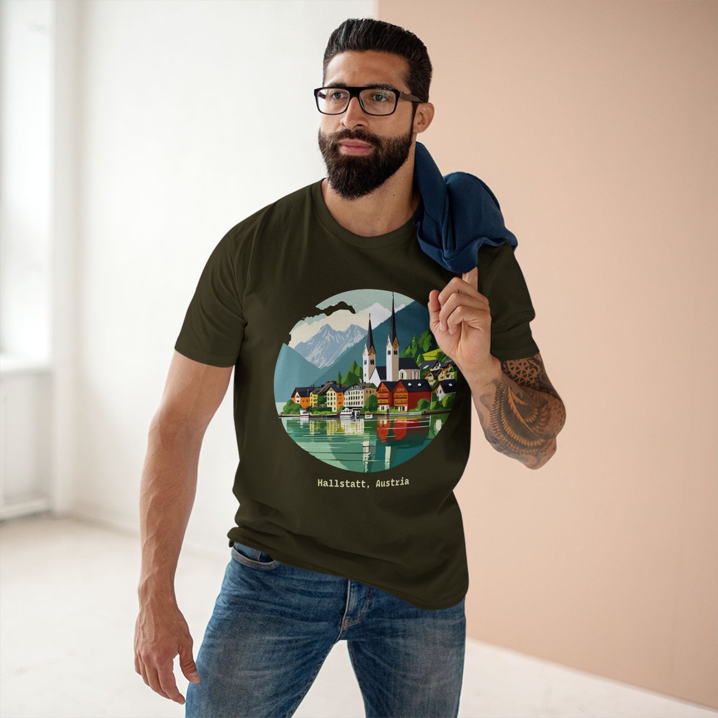 Retro2Nova Unisex Travel Shirt Austria Art Design Original Art Collection Premium Cotton Tee TT 12