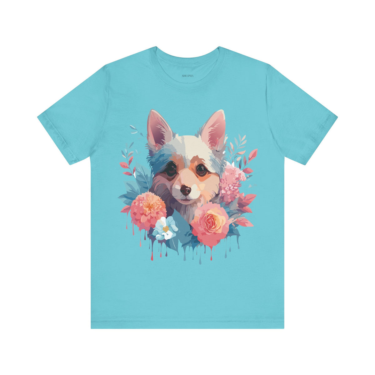 Dog Graphic Unisex Cotton Bella+Canvas Tee with Art Animal Design e120