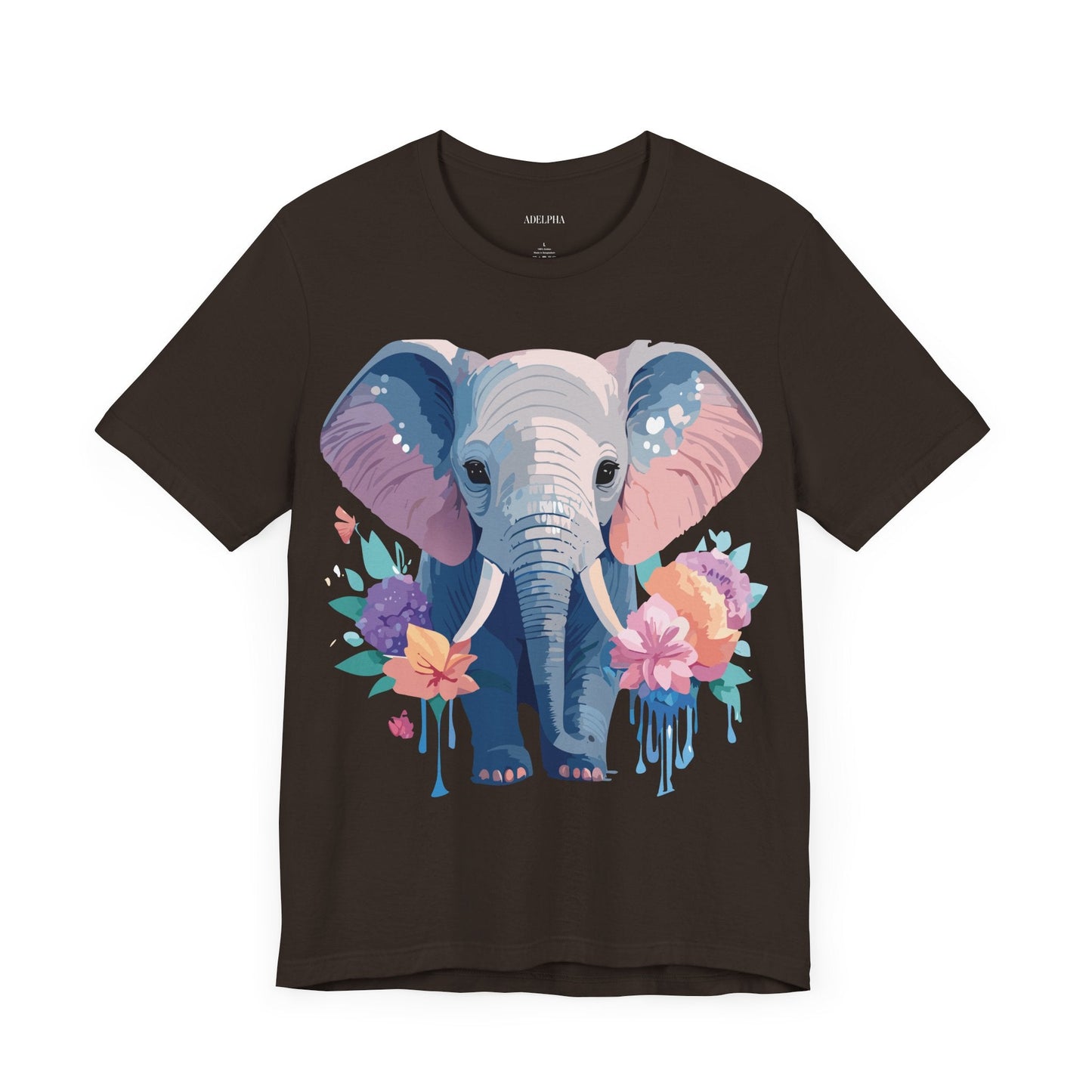 Elephant Graphic T Shirt Unisex Vintage Art Design Tee by Adelpha Short Sleeve Premium