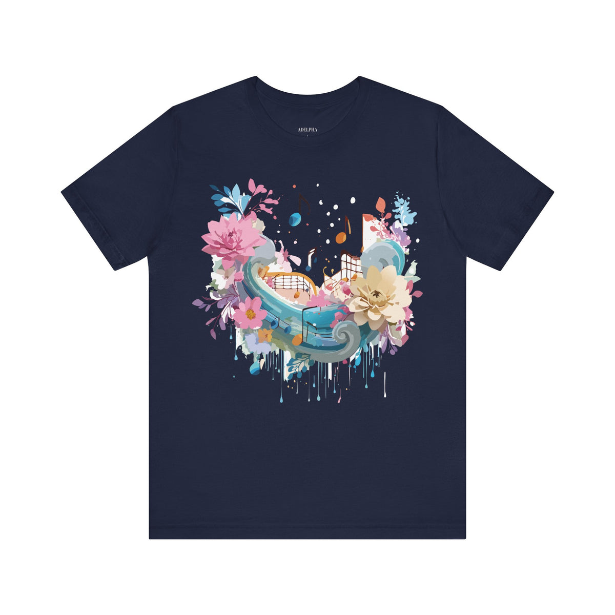 Music Graphic Unisex Cotton Bella+Canvas Tee with Art Design n177