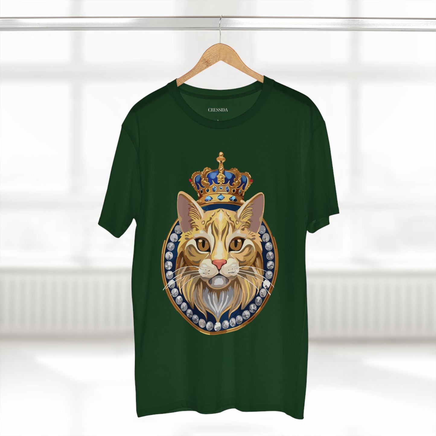 Cat Graphic Unisex 100 Cotton Tee With Unique Animal Golden Medallion Art Design 13