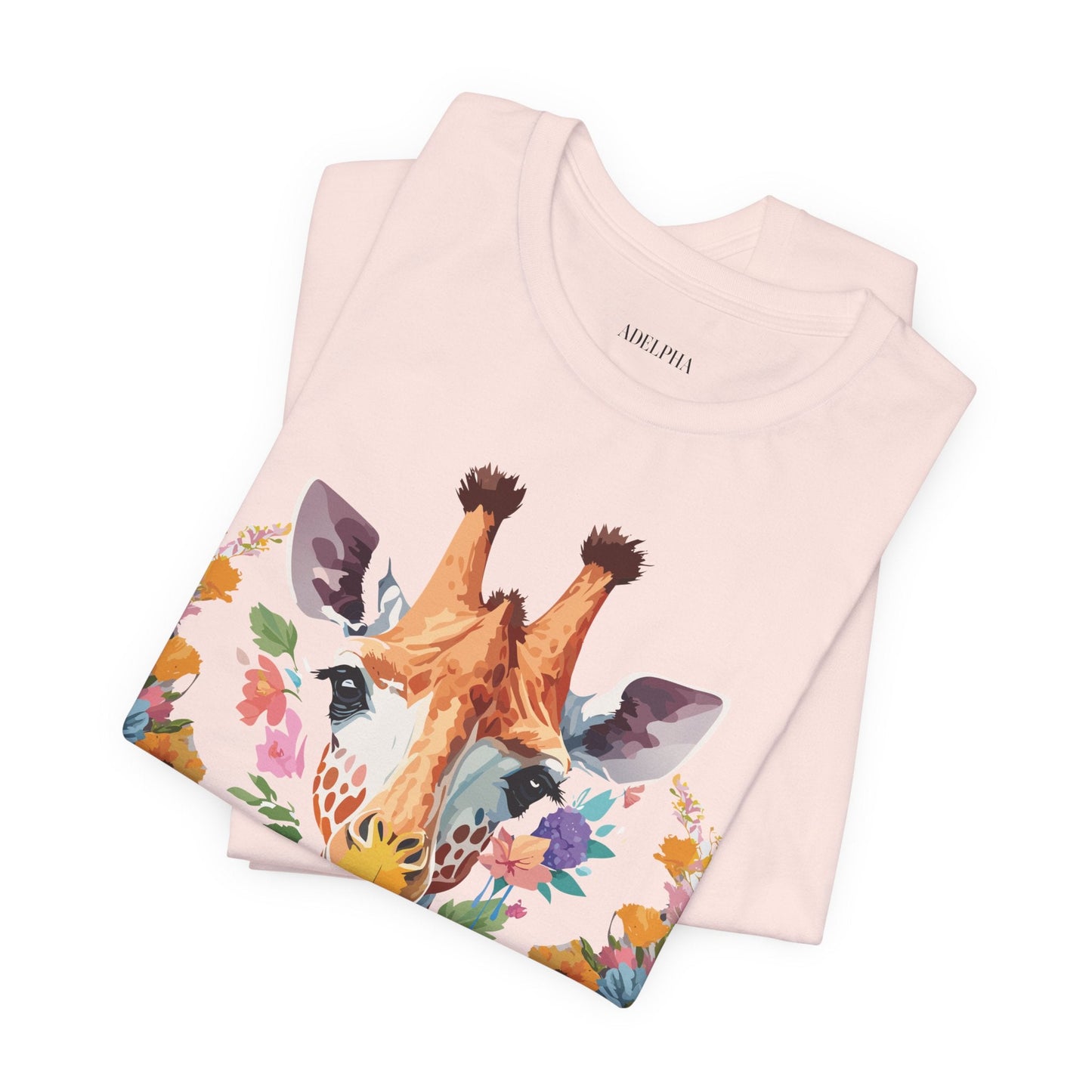 Giraffe Graphic Tee By Adelpha Unisex Short Sleeve Vintage Inspired Art Shirt Premium Quality
