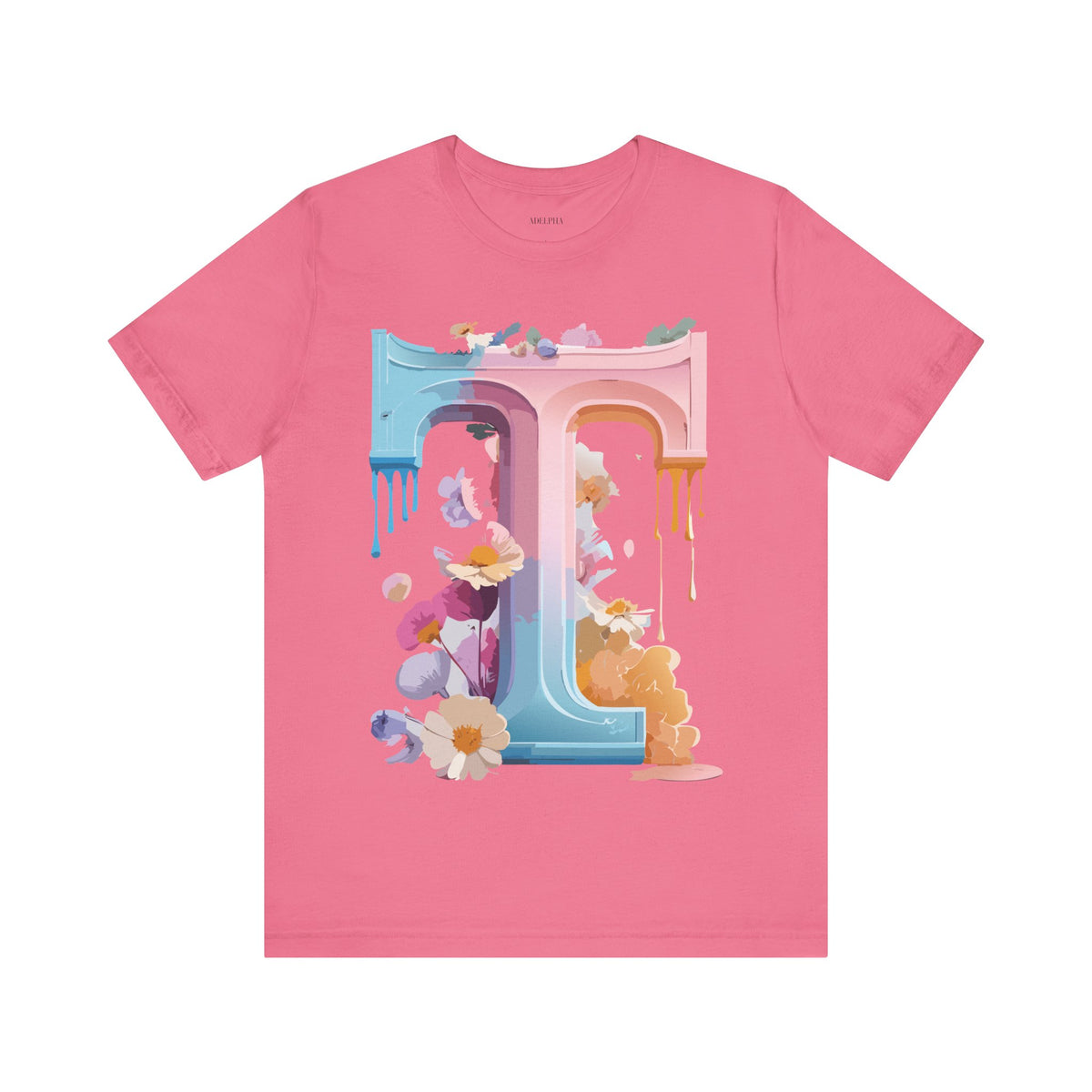 Letter T Graphic Unisex Cotton Bella+Canvas Tee with Art Letter Design