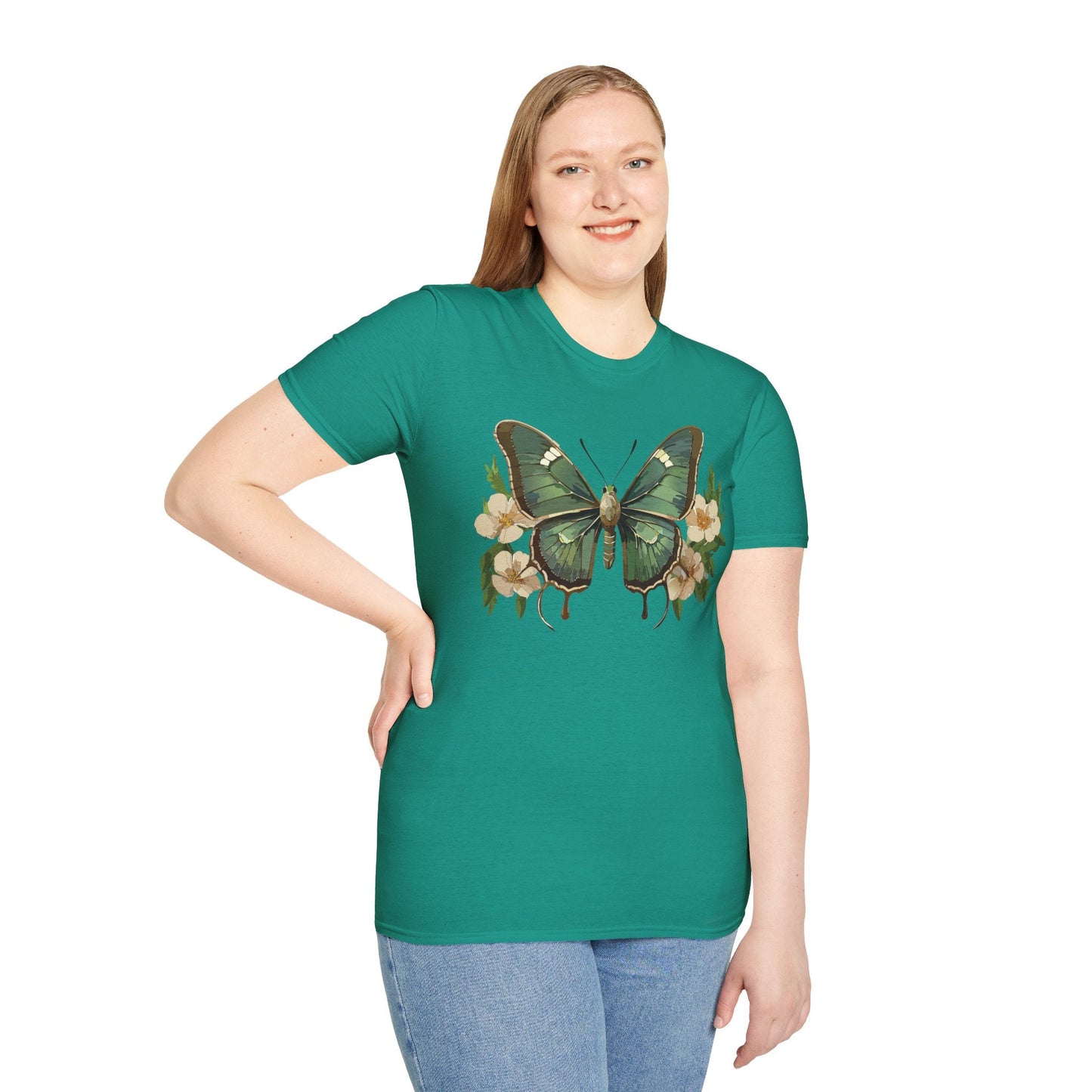 Butterfly Shirt Monarch Style Unisex T Shirt Gildan Softstyle 64000 100 Percent Ring Spun Cotton