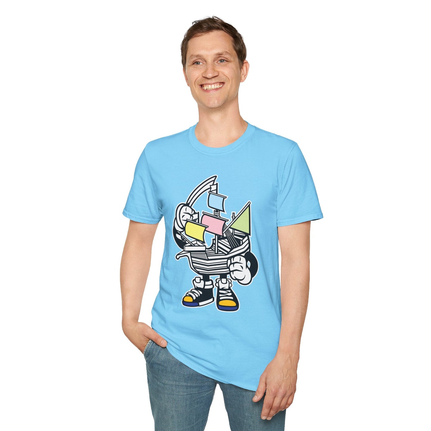 Cartoon T Shirt Animation Tee Funny Unisex Gildan Softstyle 64000 Short Sleeve Cotton