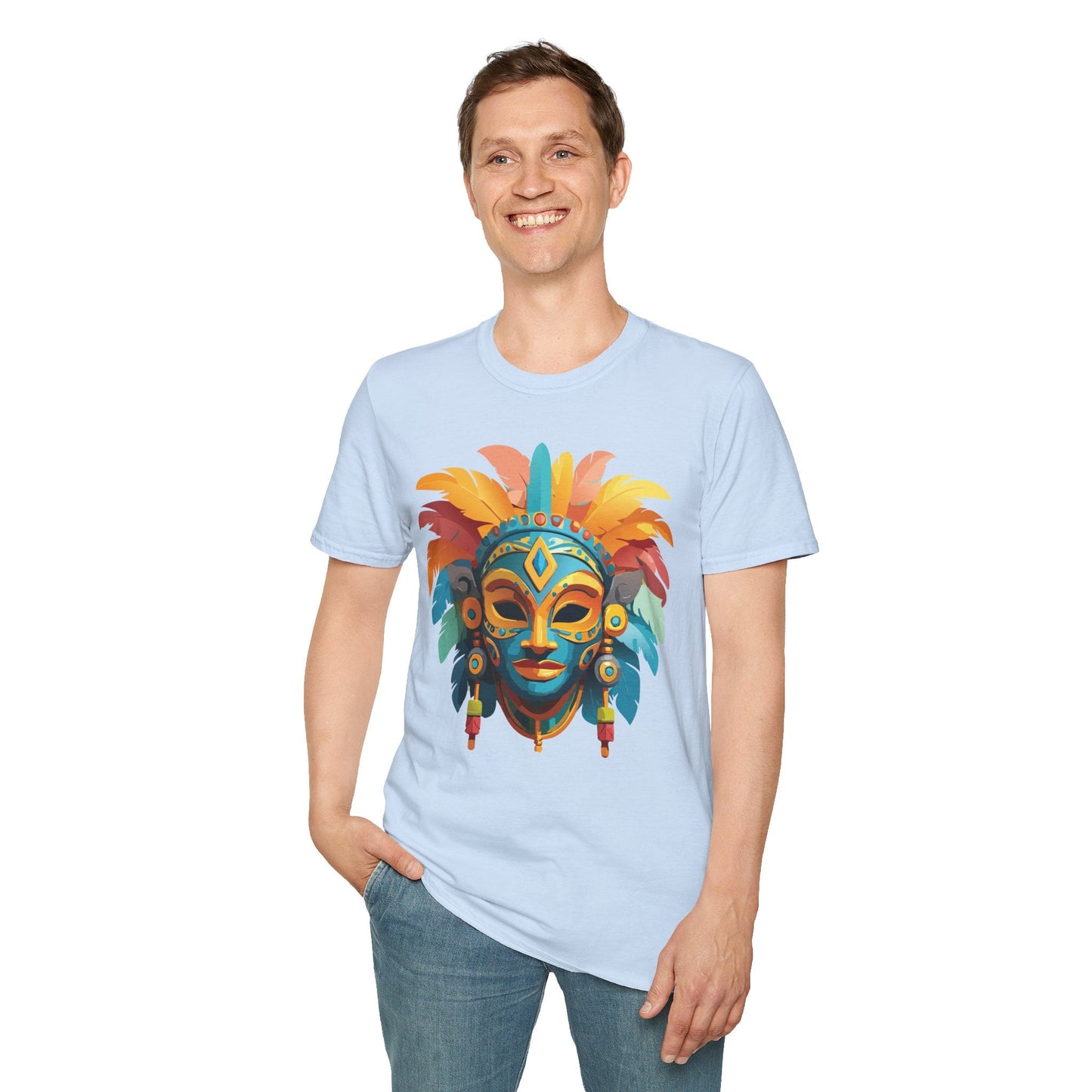 Mask Tee Shirt Unisex Graphic Design Short Sleeve Tee Gildan Softstyle 64000 Ring Spun Cotton