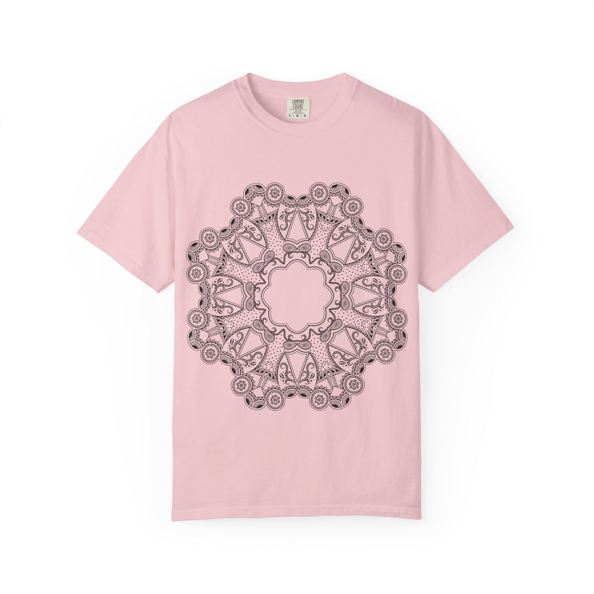 Unisex Garment Dyed Cotton T-Shirt with Mandala Graphic Design