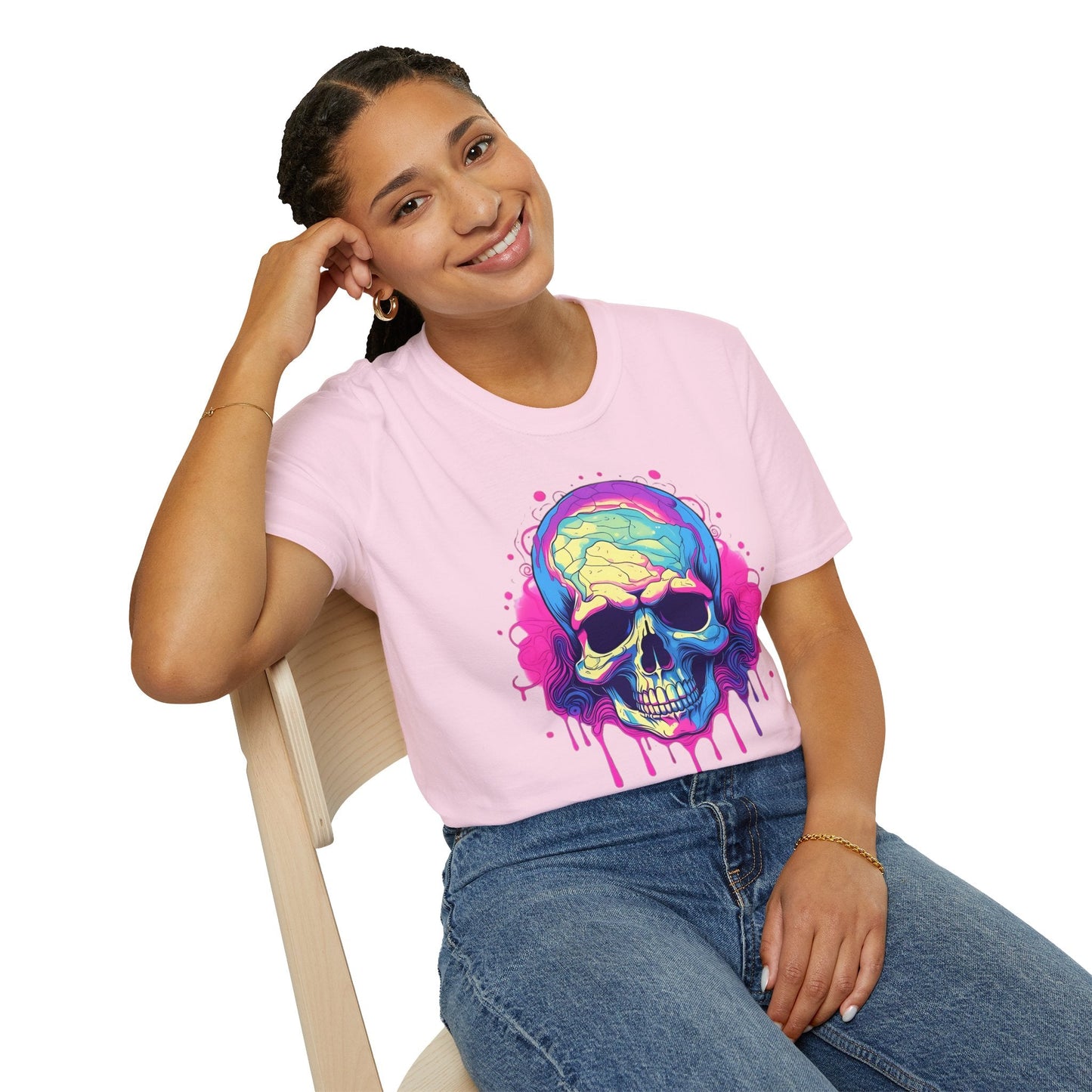 Skull Tee Shirt Unisex Skeleton Design Gildan Softstyle 64000 Ring Spun Cotton Tee